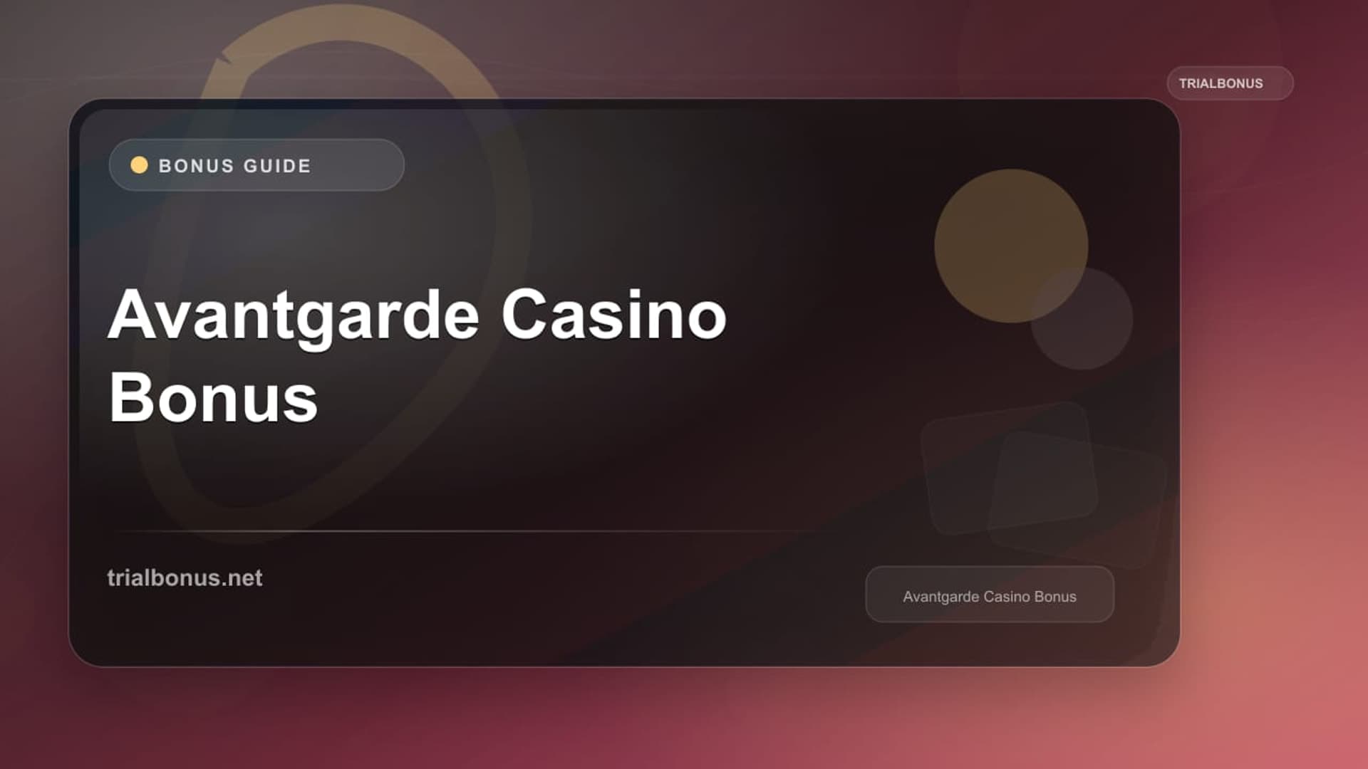 Avantgarde Casino Bonus