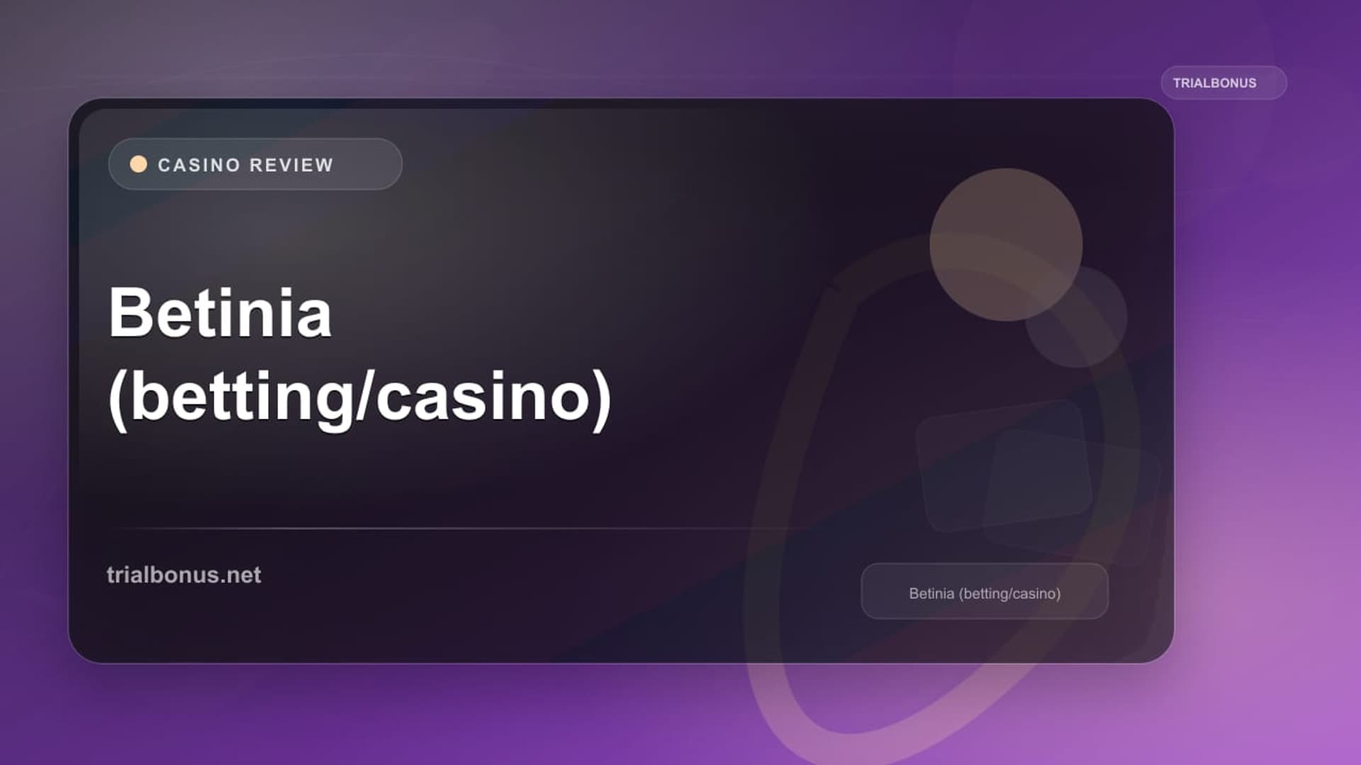 Betinia (betting/casino)
