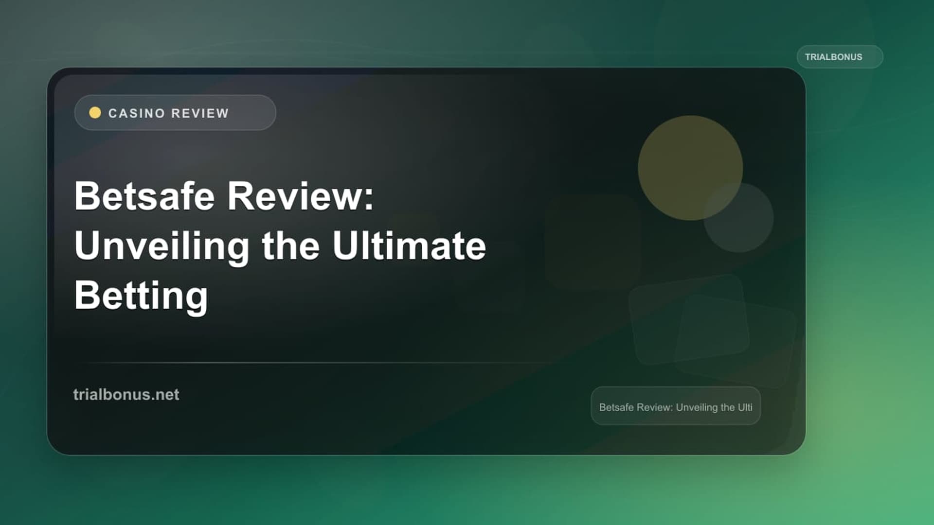 Betsafe Review: Unveiling the Ultimate Betting Experience