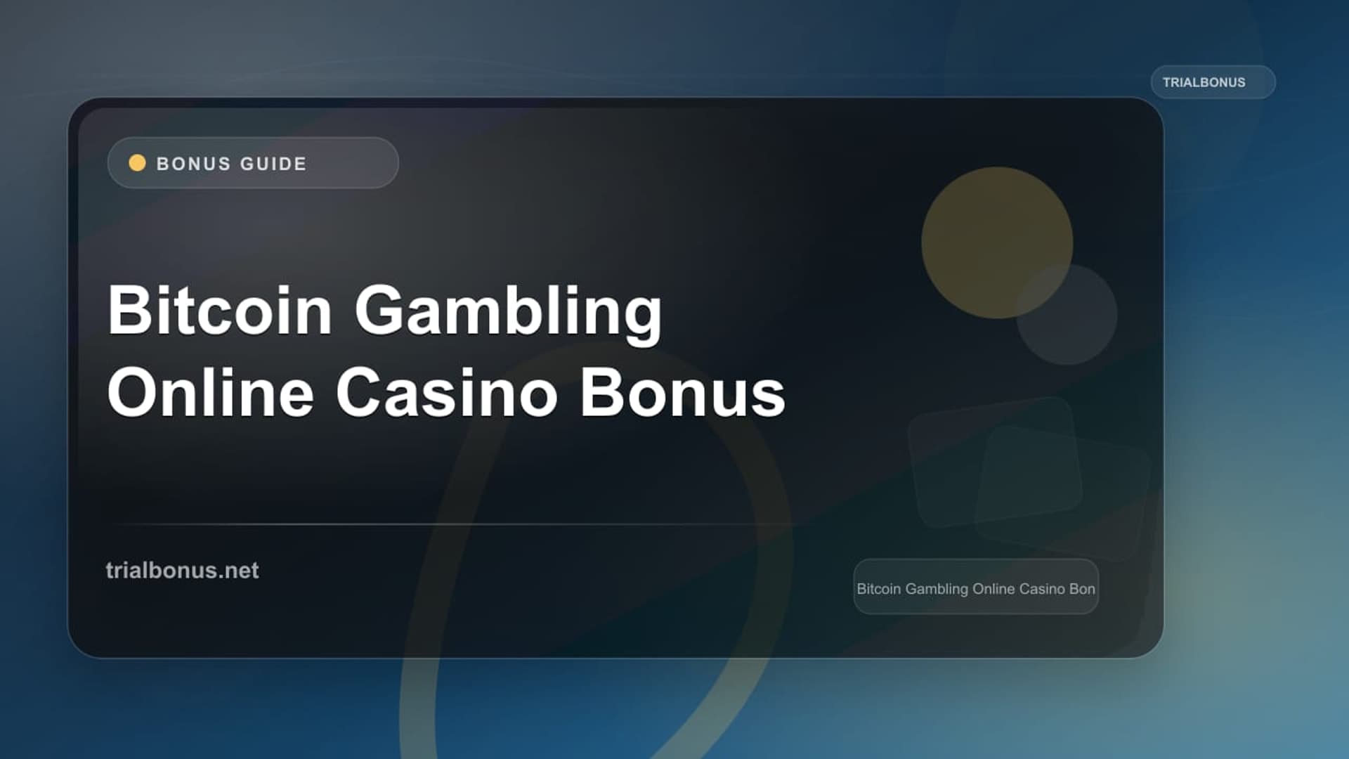 Bitcoin Gambling Online Casino Bonus