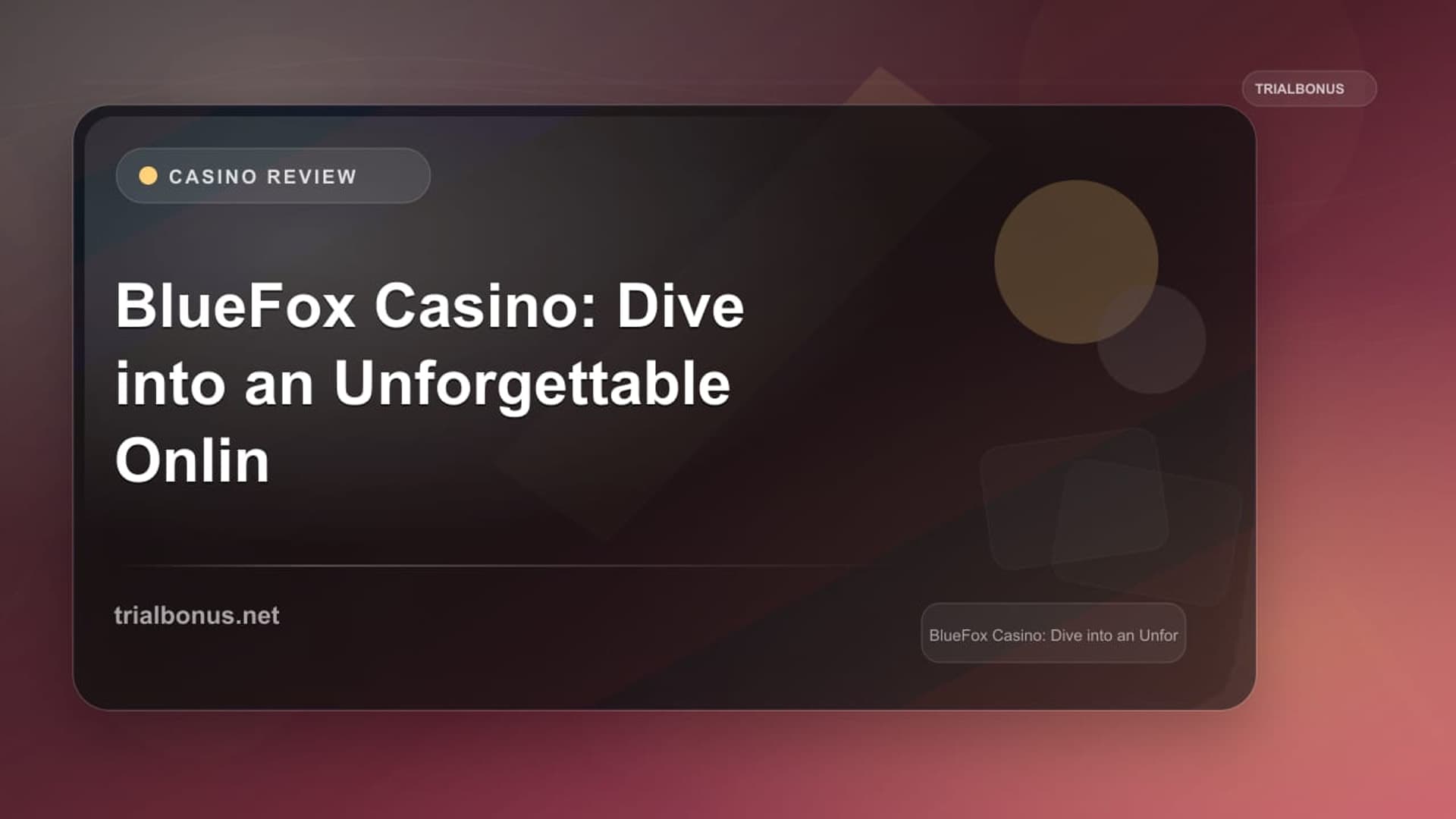 BlueFox Casino: Dive into an Unforgettable Online Gaming Experience
