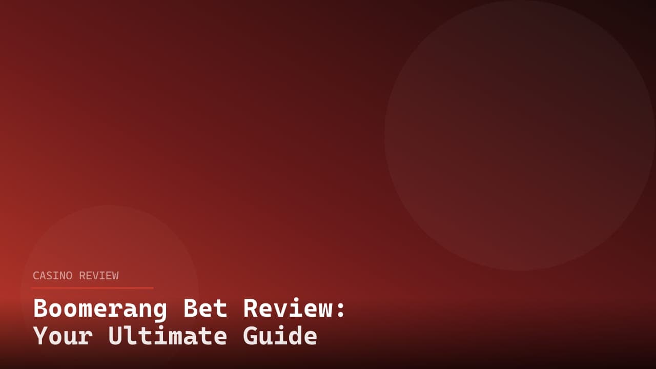 Boomerang Bet Review: Your Ultimate Guide to Bonuses and More! logo