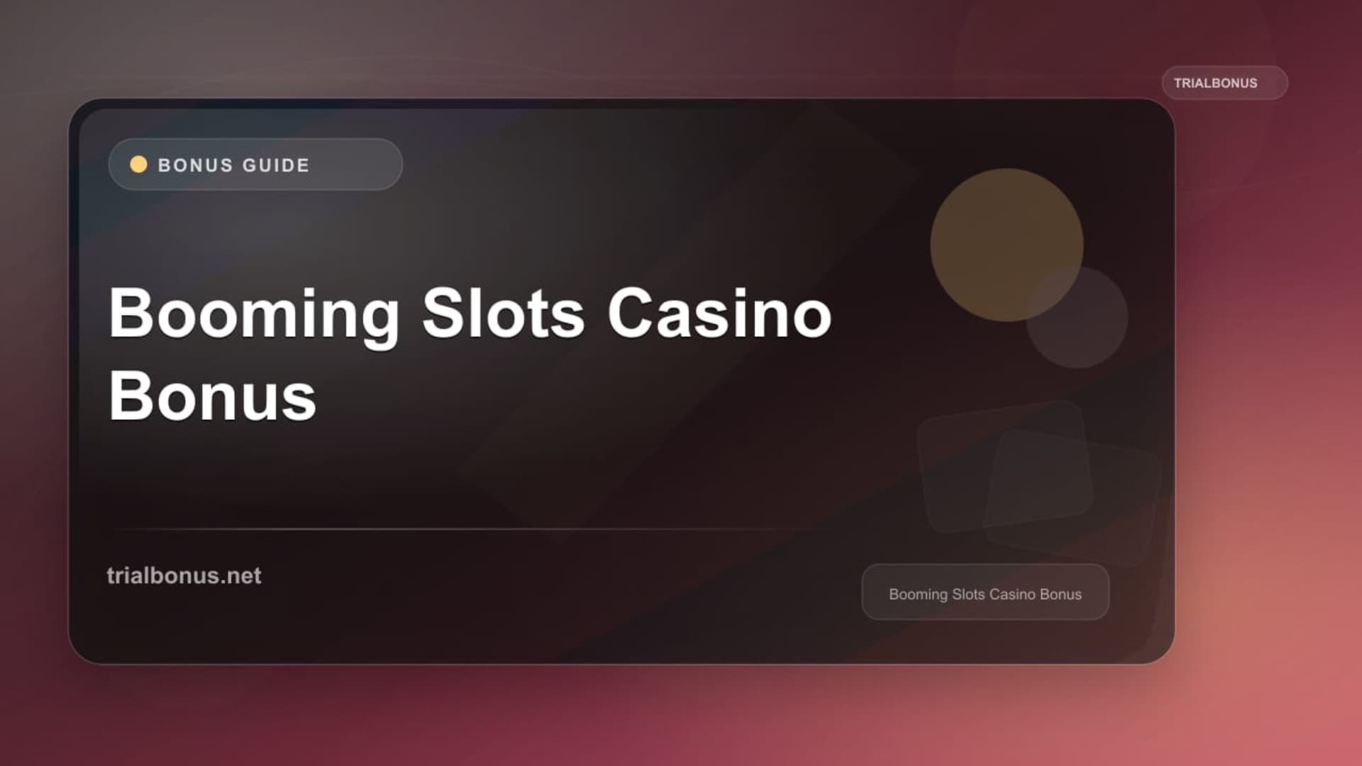Booming Slots Casino Bonus