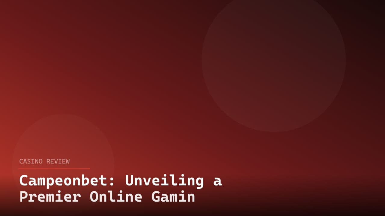 Campeonbet: Unveiling a Premier Online Gaming Experience logo
