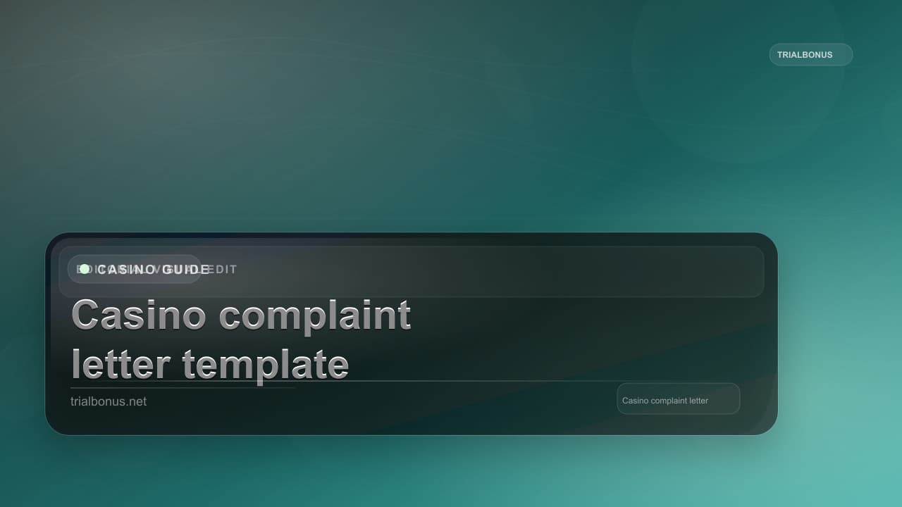 Casino complaint letter template UK Guide
