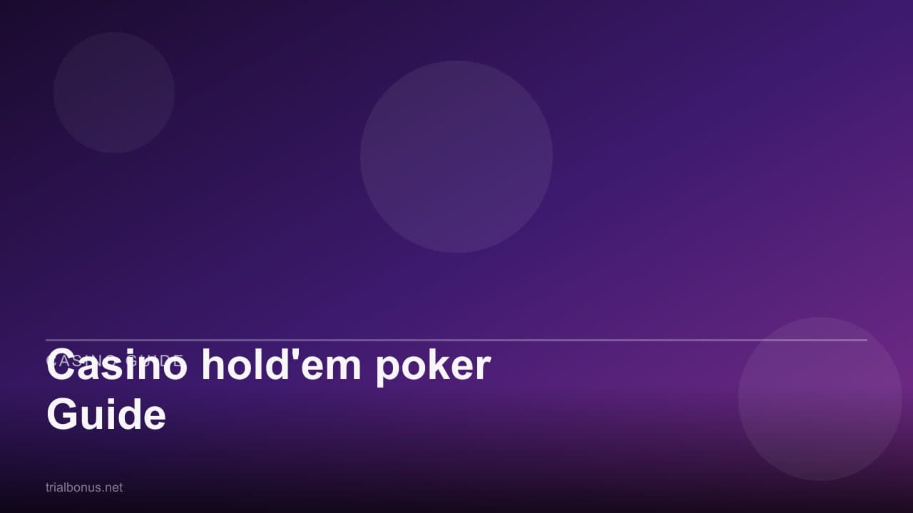 Casino hold'em poker Guide