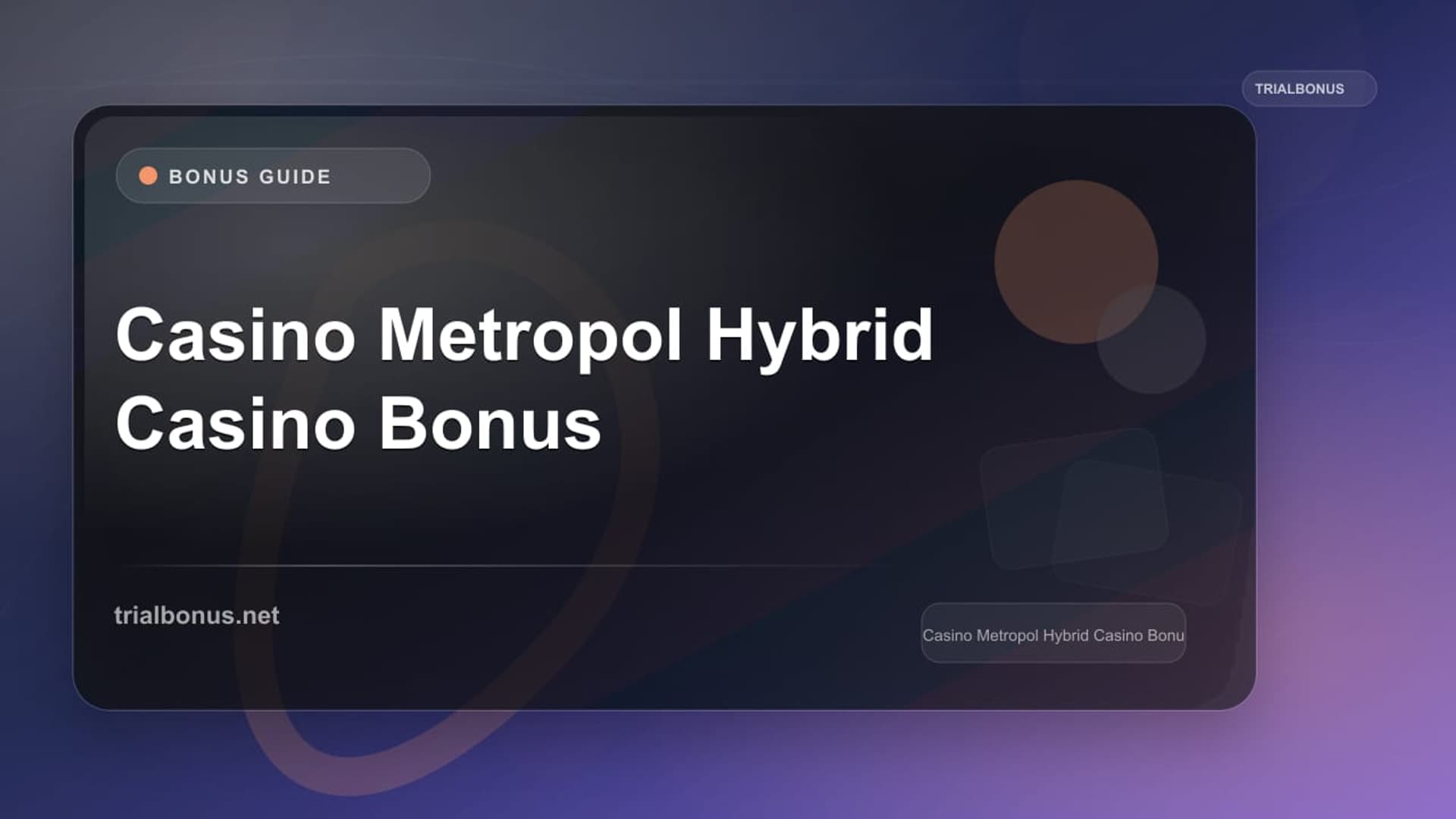 Casino Metropol Hybrid Bonus Terms Guide