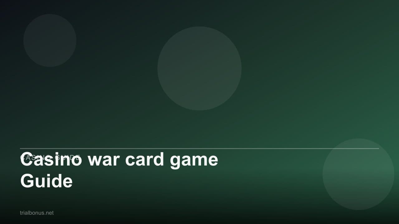 Casino war card game Guide