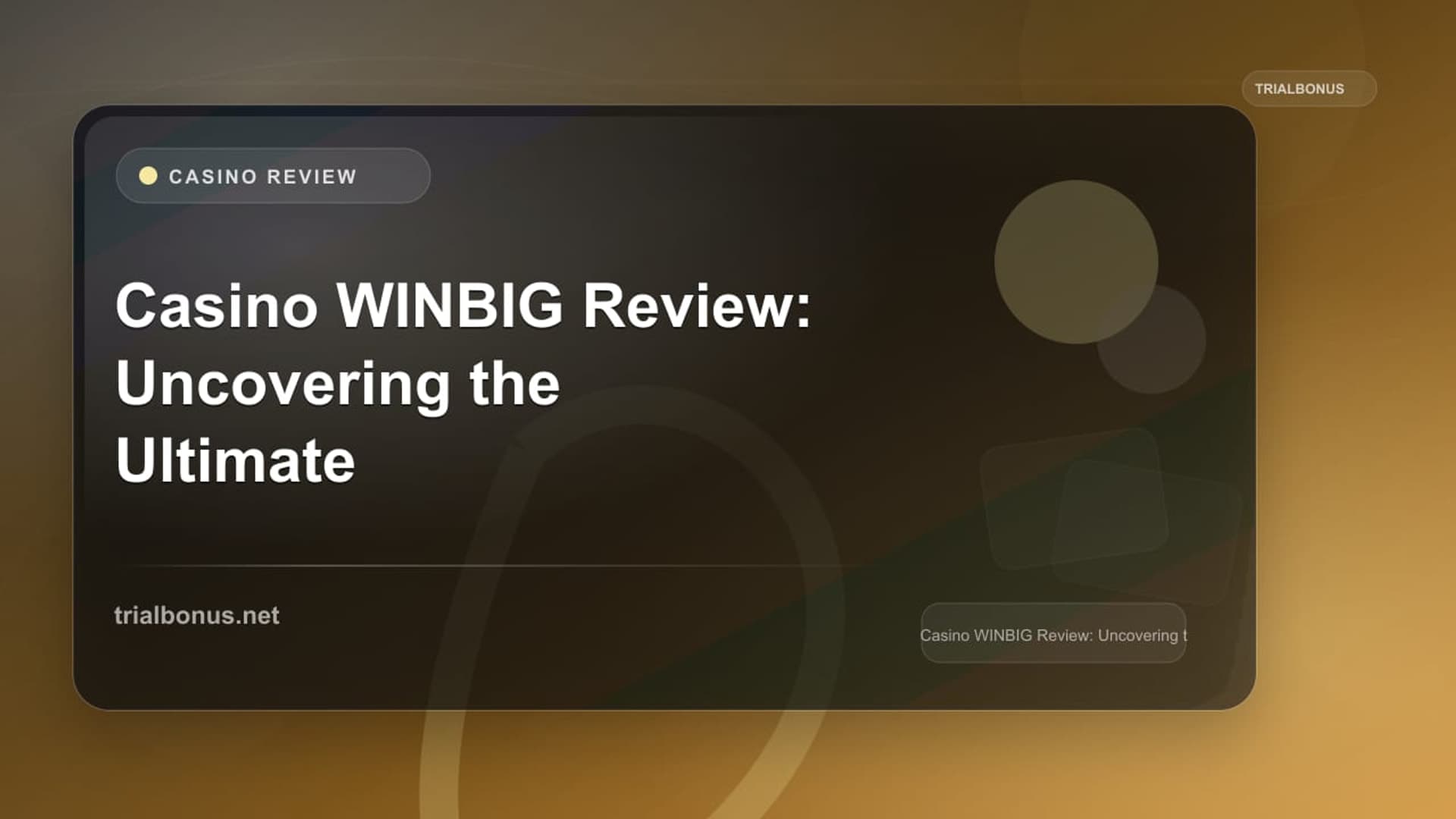 Casino WINBIG Review: Uncovering the Ultimate Gaming Experience