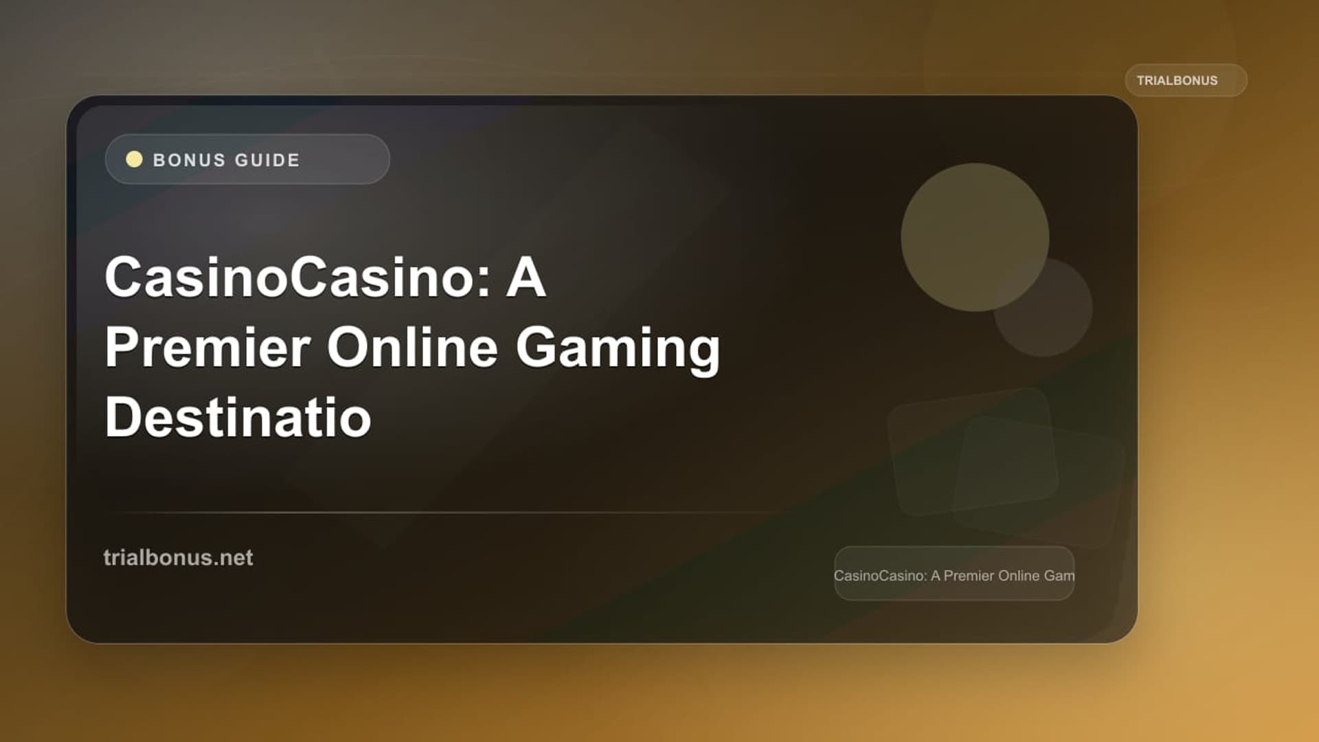 CasinoCasino Bonus: Terms to Verify