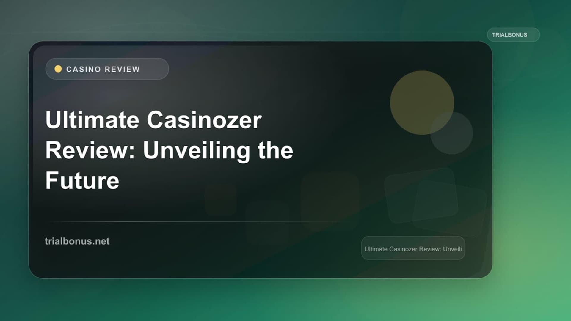 Ultimate Casinozer Review: Unveiling the Future of Online Gaming