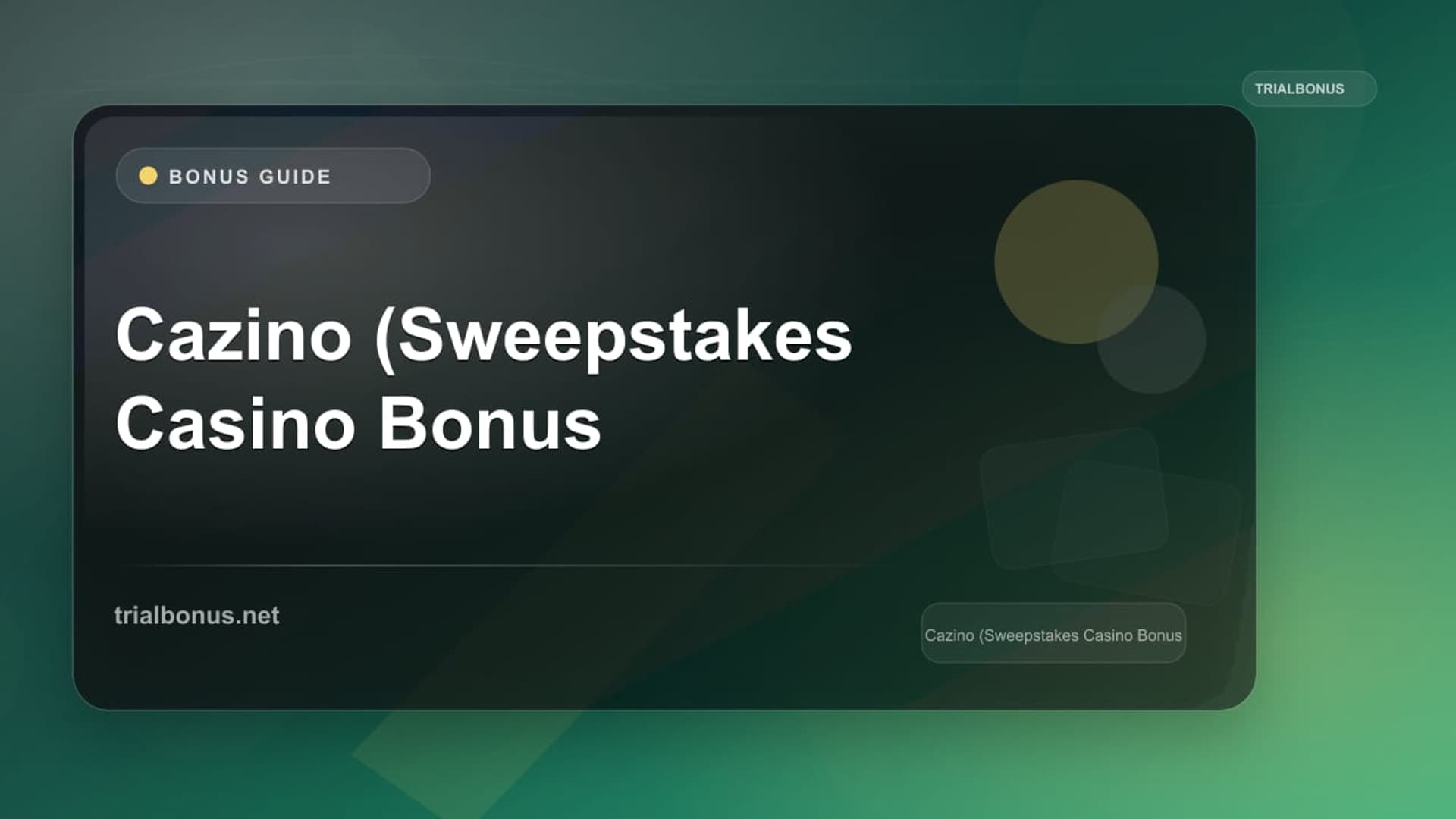 Cazino (Sweepstakes Casino Bonus