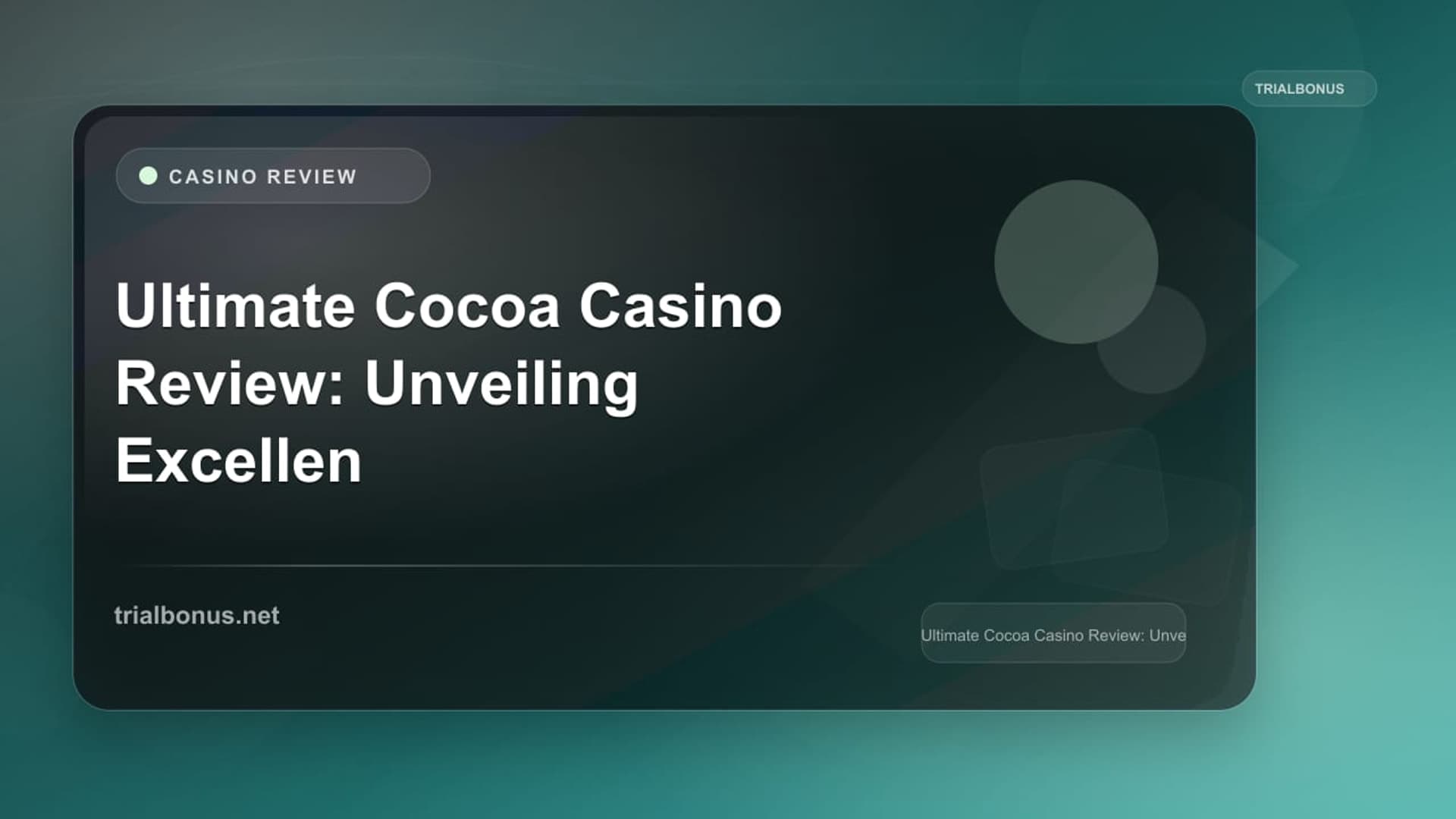 Ultimate Cocoa Casino Review: Unveiling Excellence