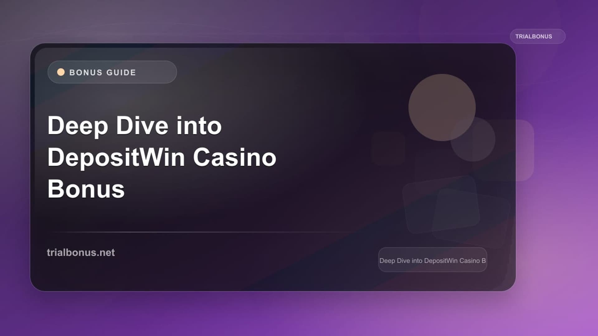 DepositWin Casino Bonus: Terms to Verify