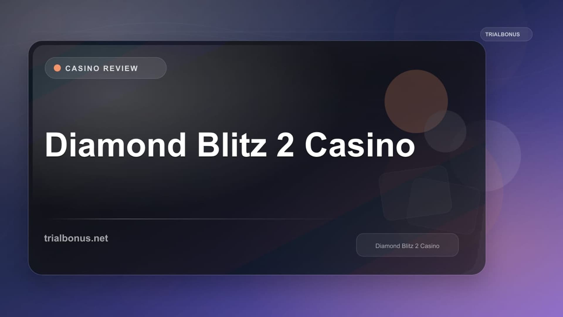 Diamond Blitz 2 Casino
