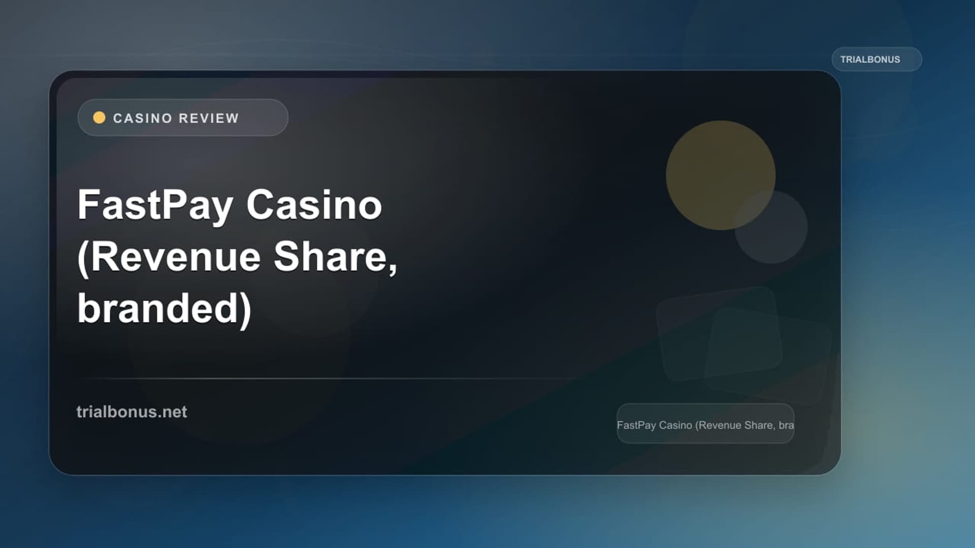 FastPay Casino (Revenue Share, branded)
