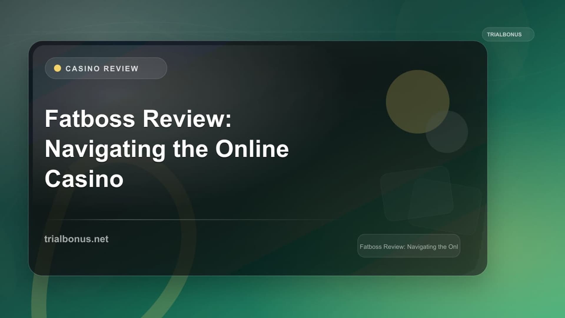 Fatboss Review: Navigating the Online Casino Experience