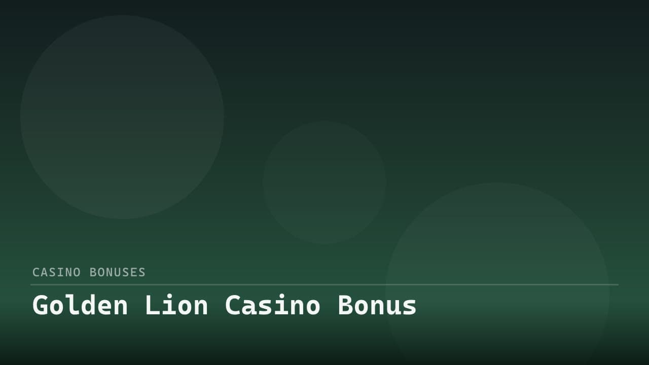 Golden Lion Casino Bonus