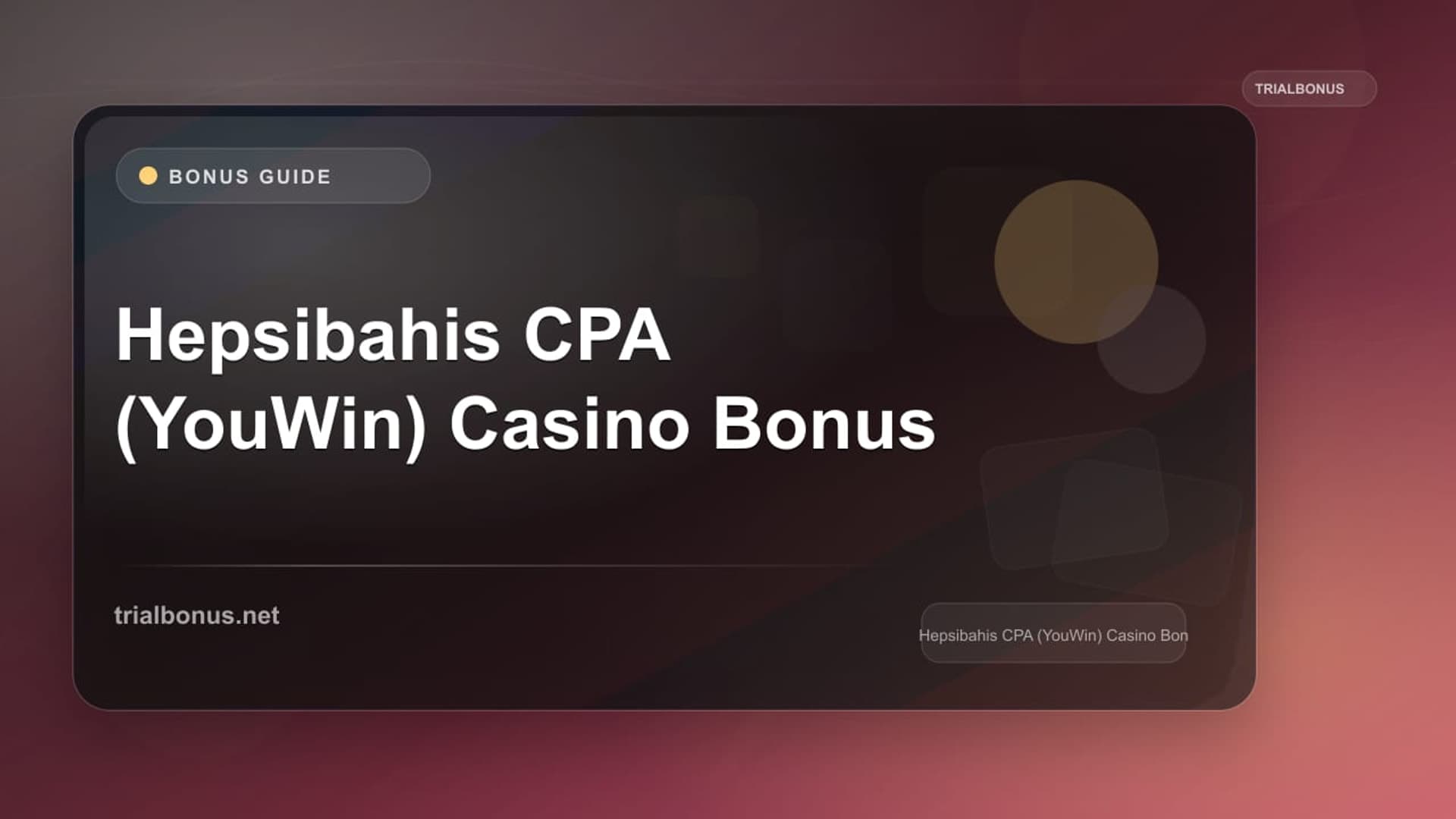 Hepsibahis CPA (YouWin) Casino Bonus