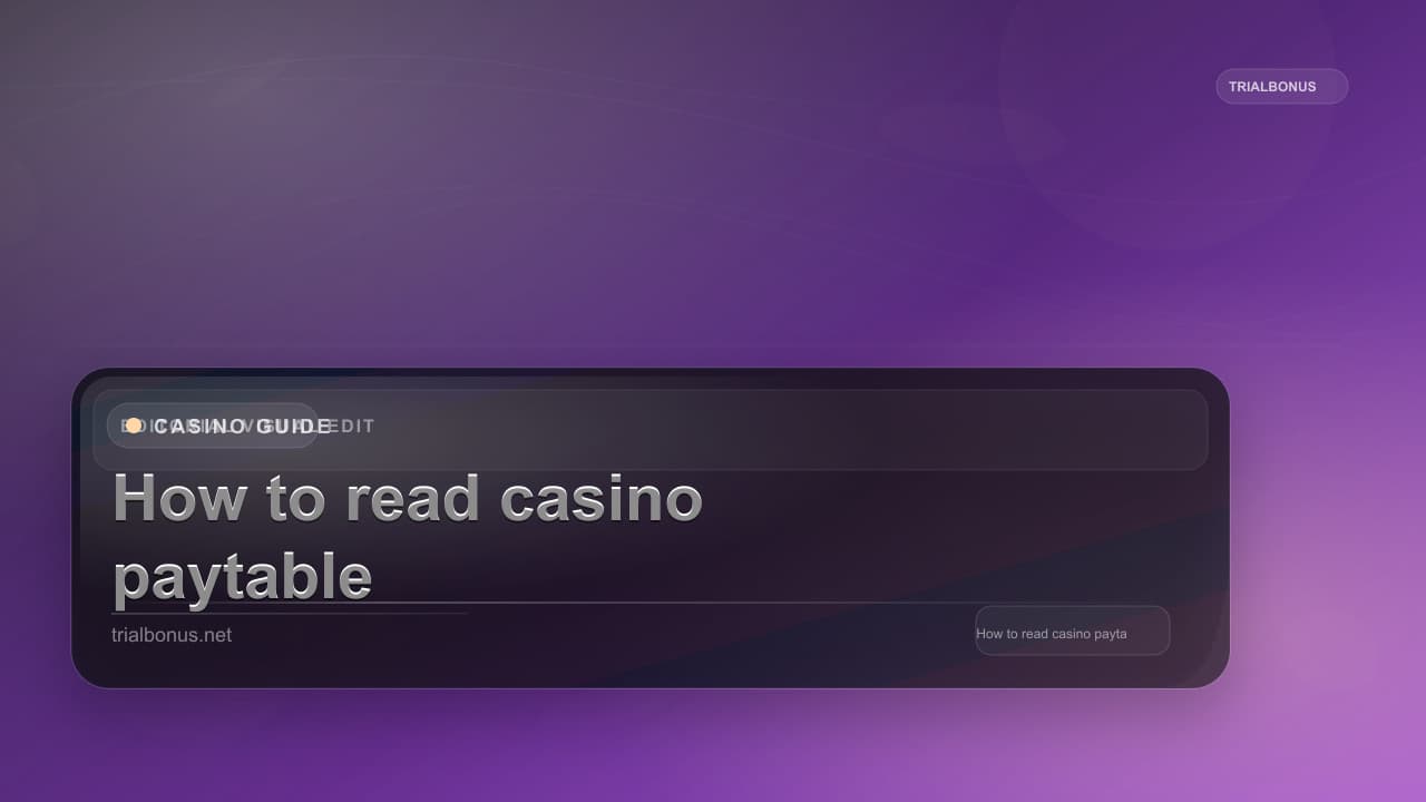 How to read casino paytable Guide