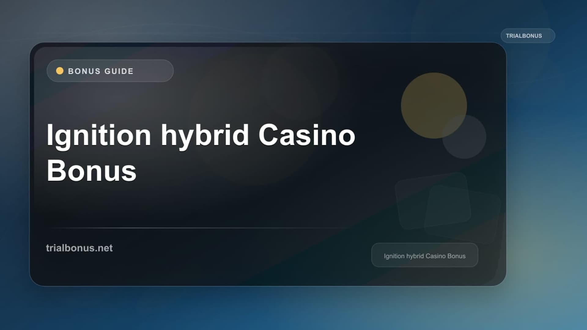 Ignition hybrid Casino Bonus