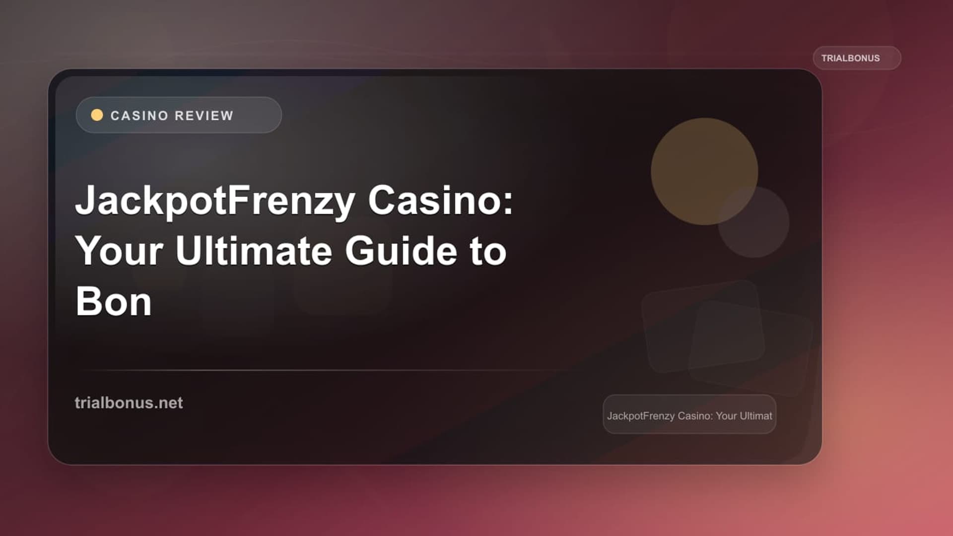 JackpotFrenzy Casino: Your Ultimate Guide to Bonuses and Games