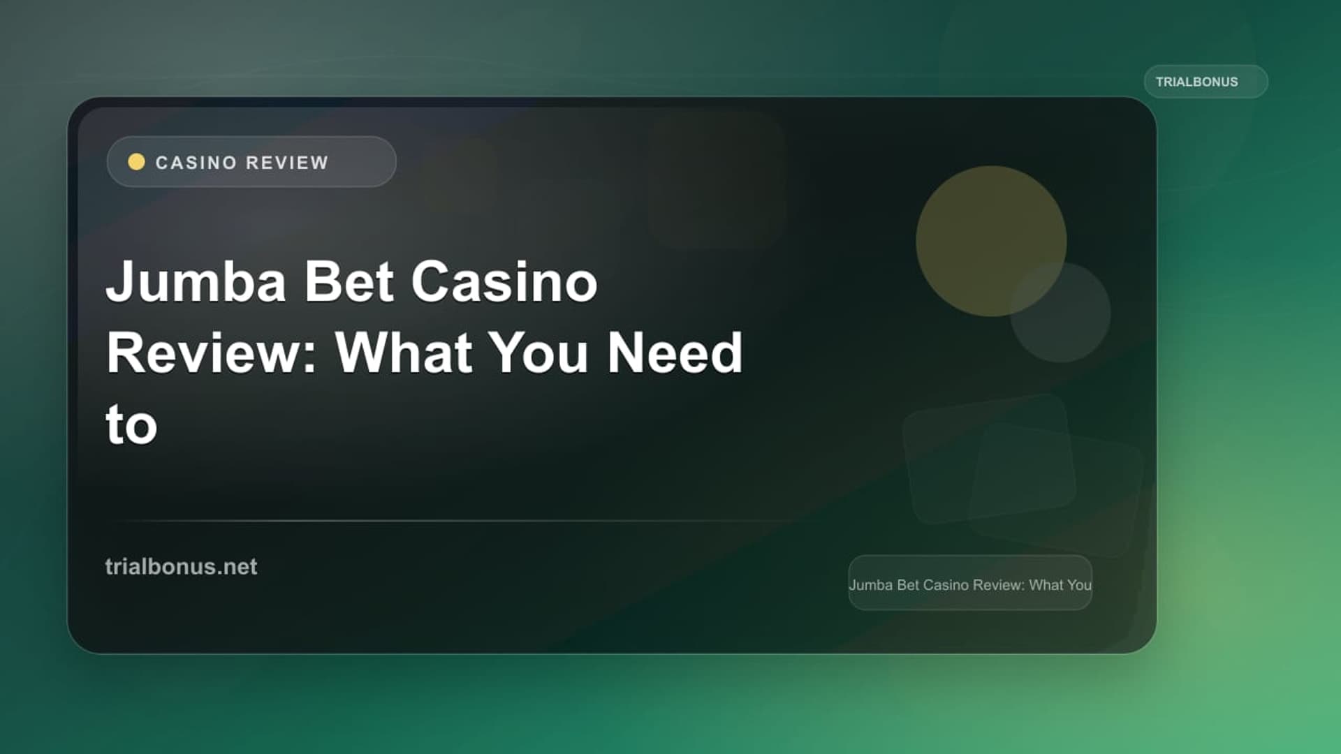Jumba Bet Casino Review: What You Need to Know
