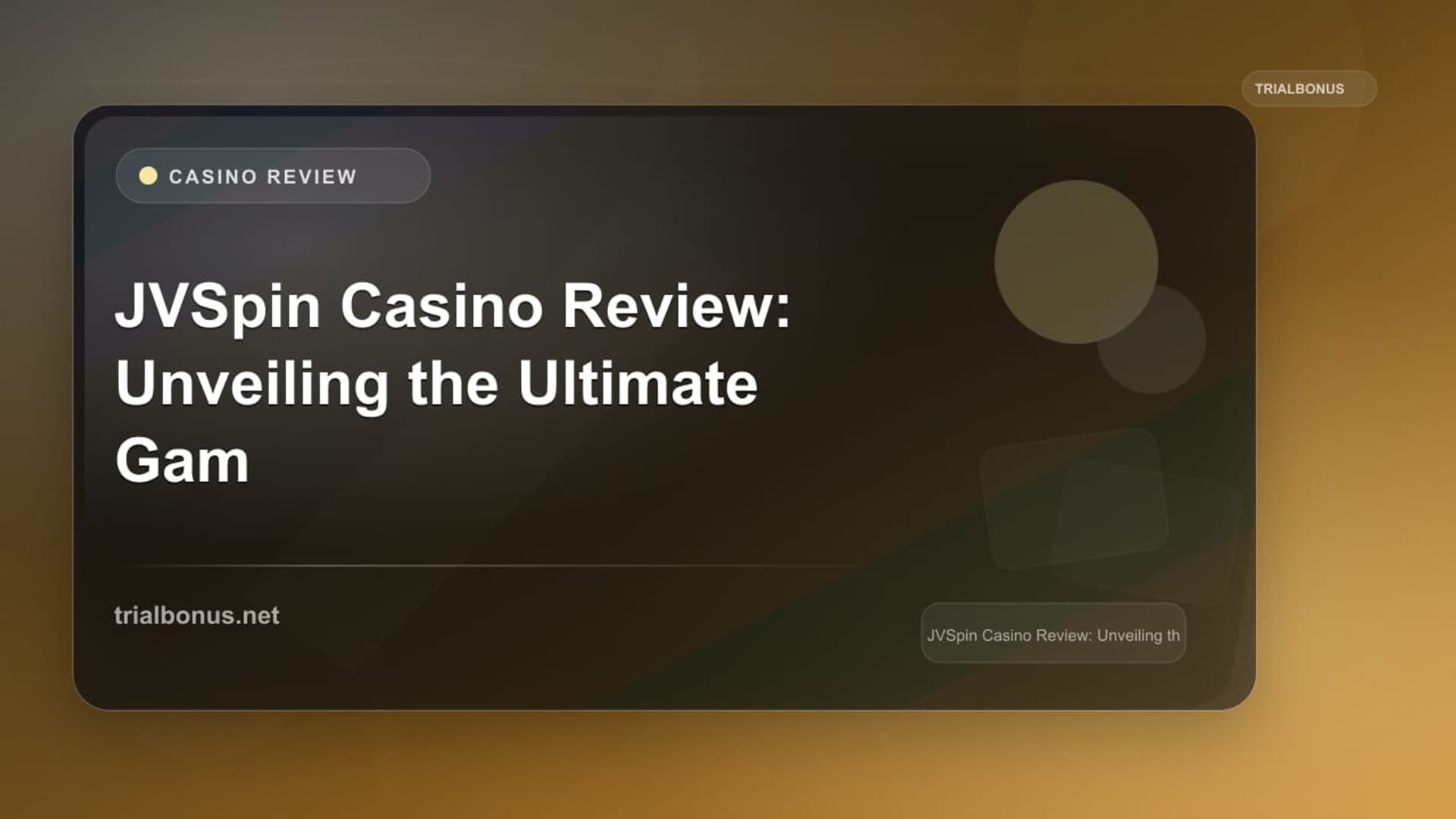 JVSpin Casino Review: Unveiling the Ultimate Gaming Experience
