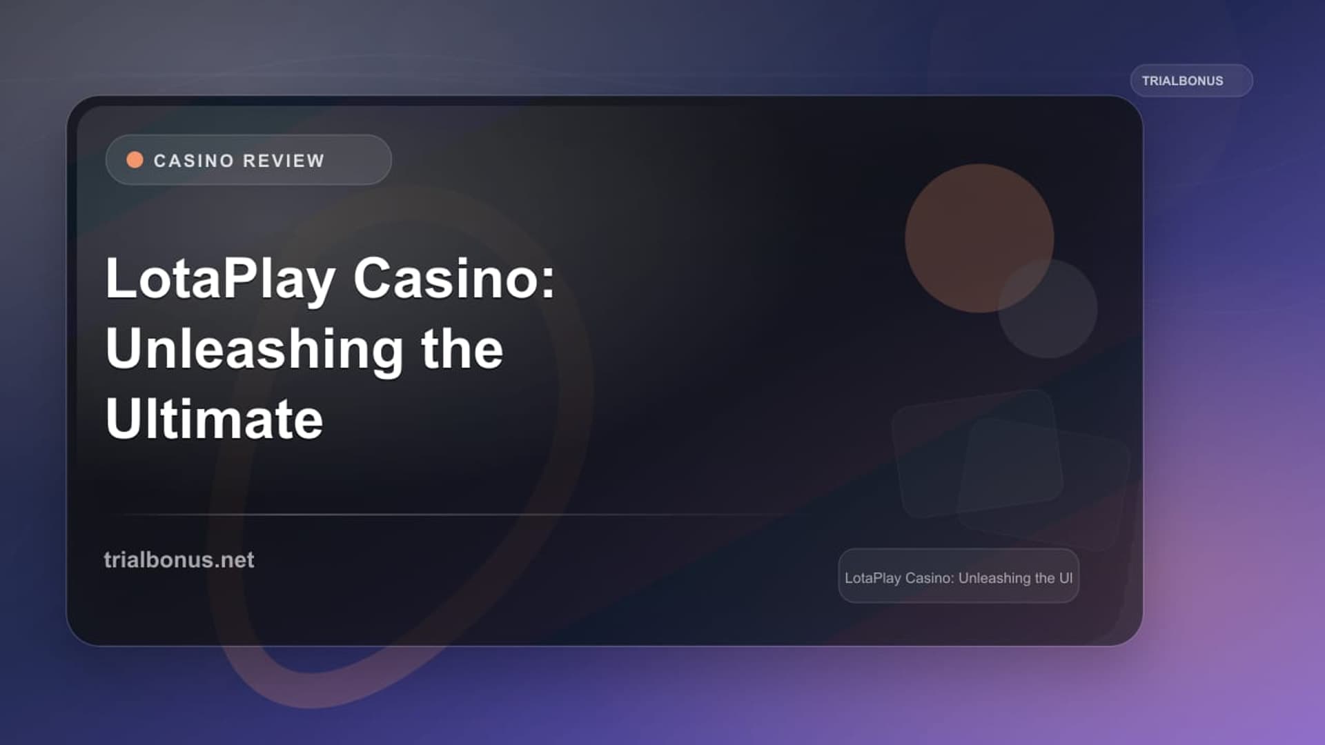 LotaPlay Casino: Unleashing the Ultimate Gaming Experience