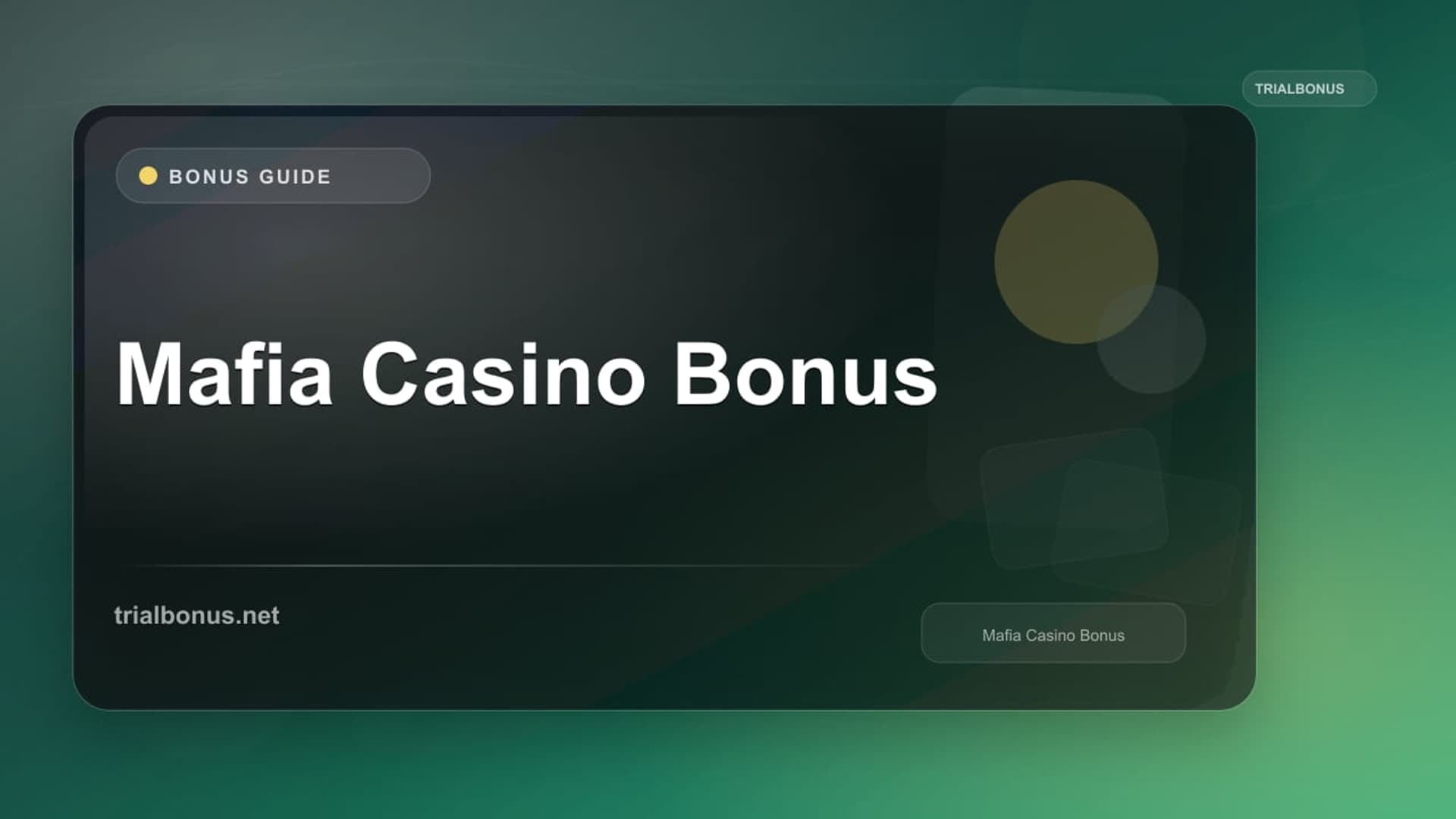 Mafia Casino Bonus