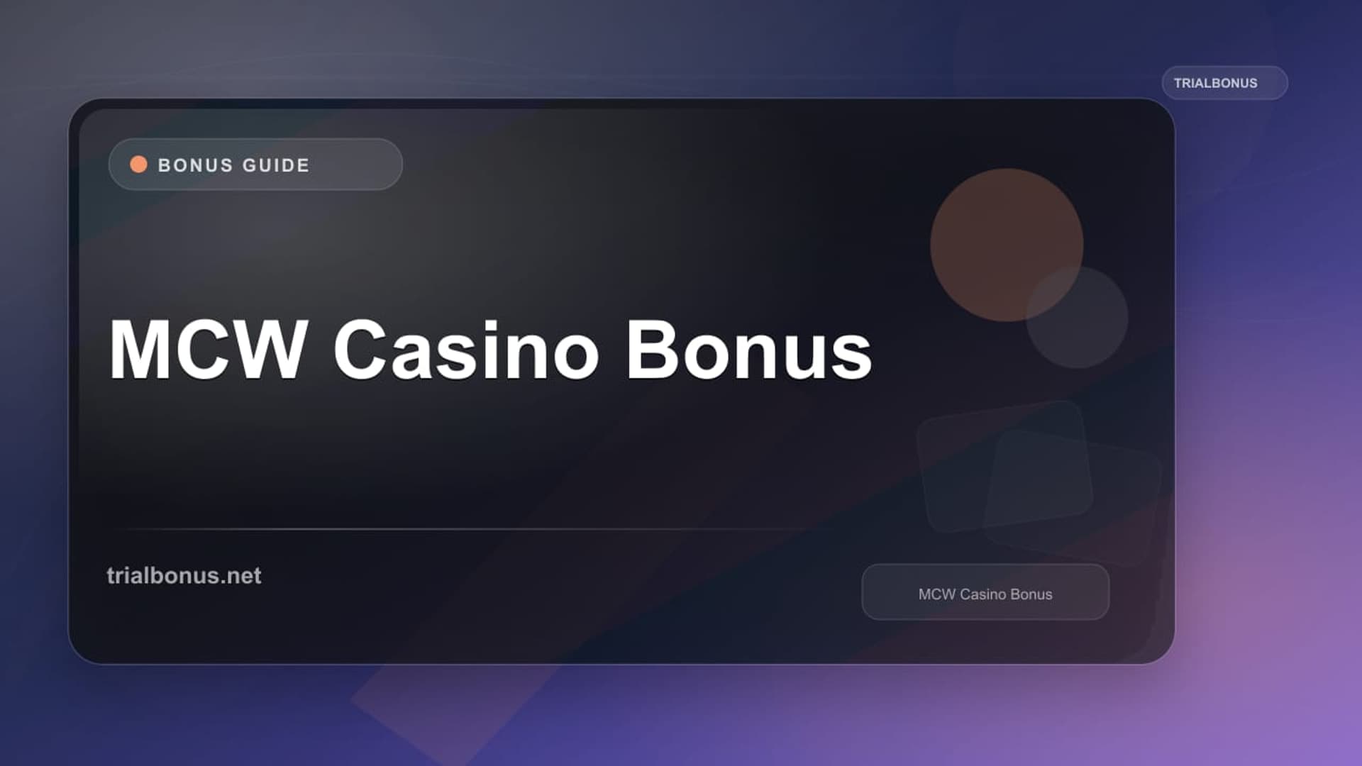 MCW Casino Bonus