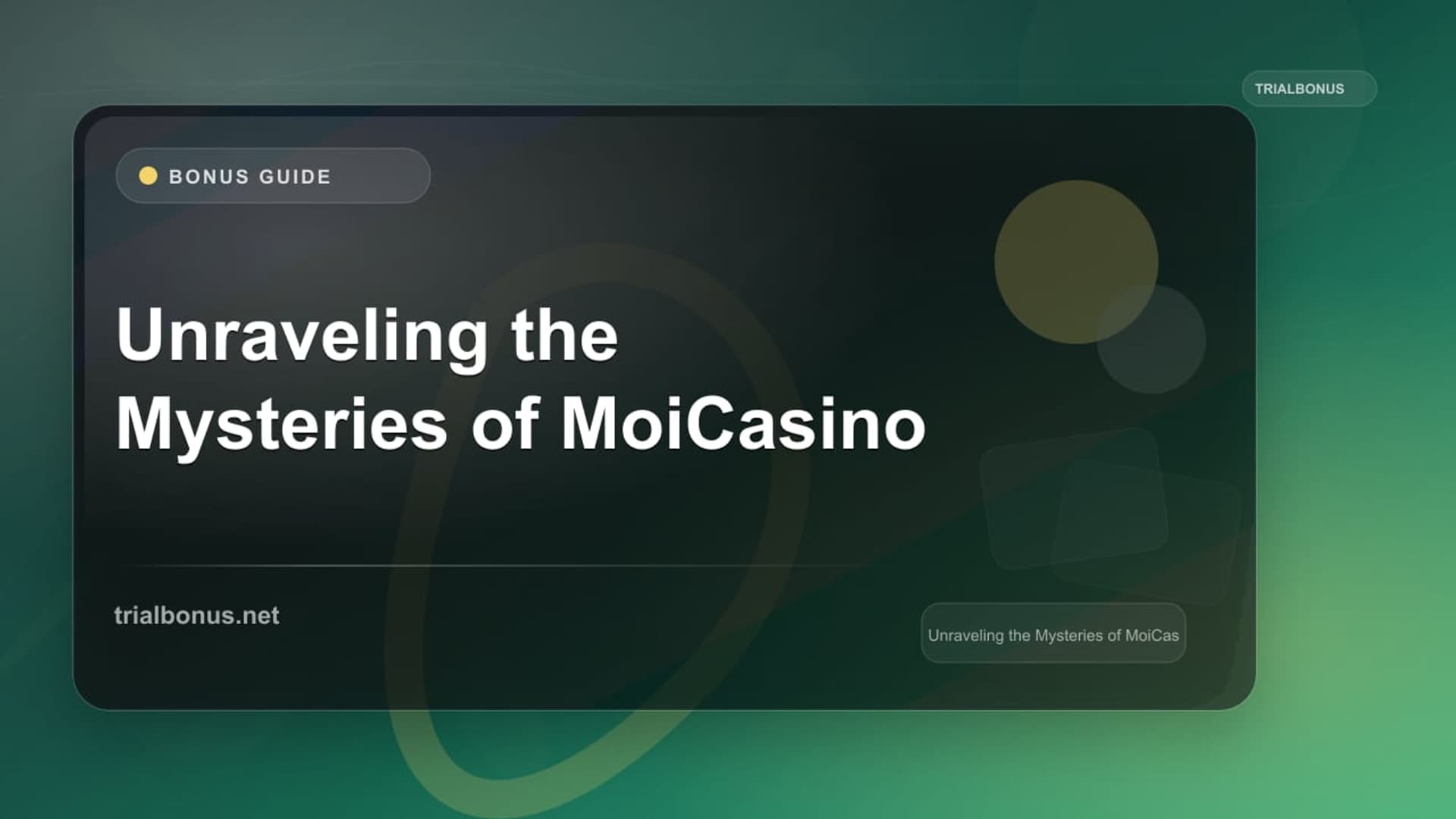 Unraveling the Mysteries of MoiCasino