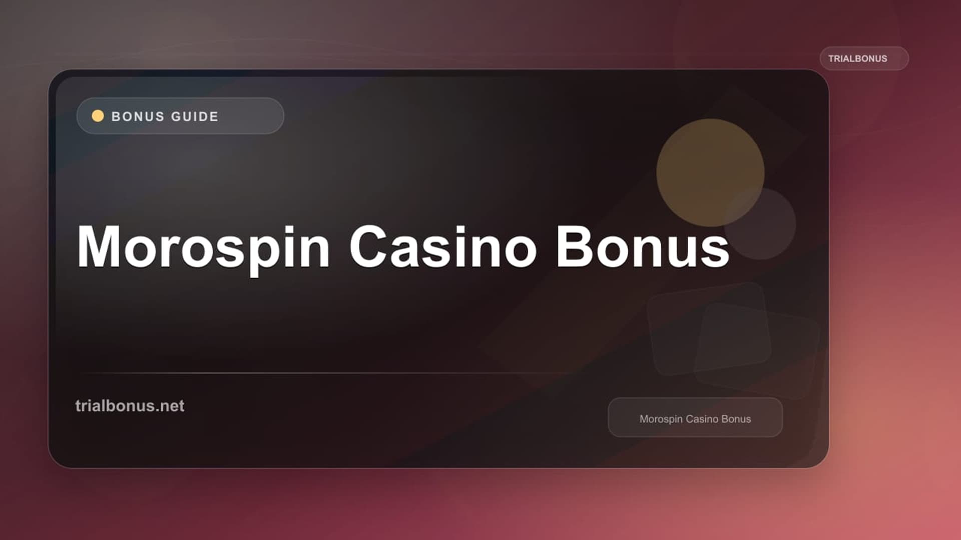 Morospin Casino Bonus