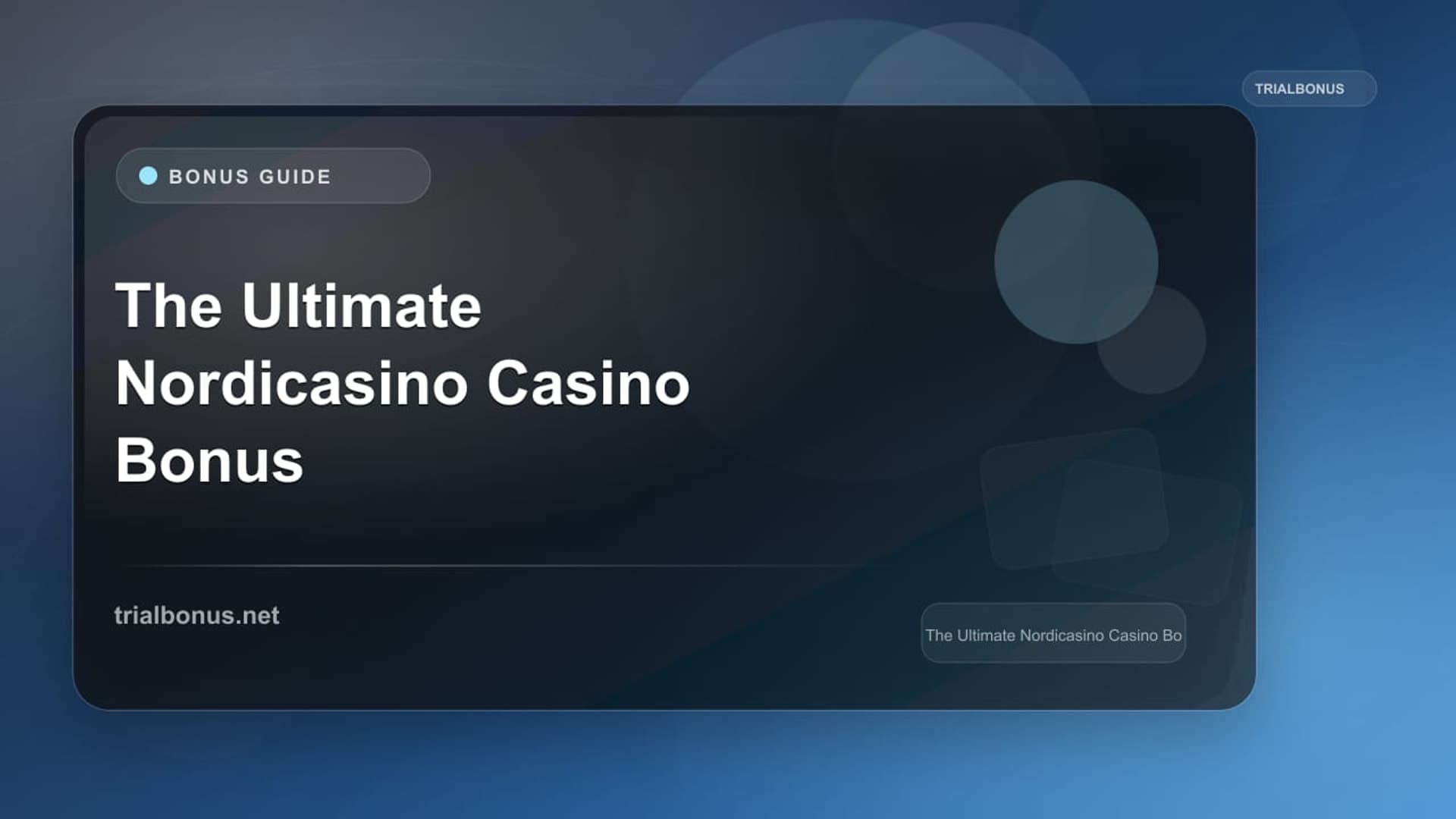 The Ultimate Nordicasino Casino Bonus