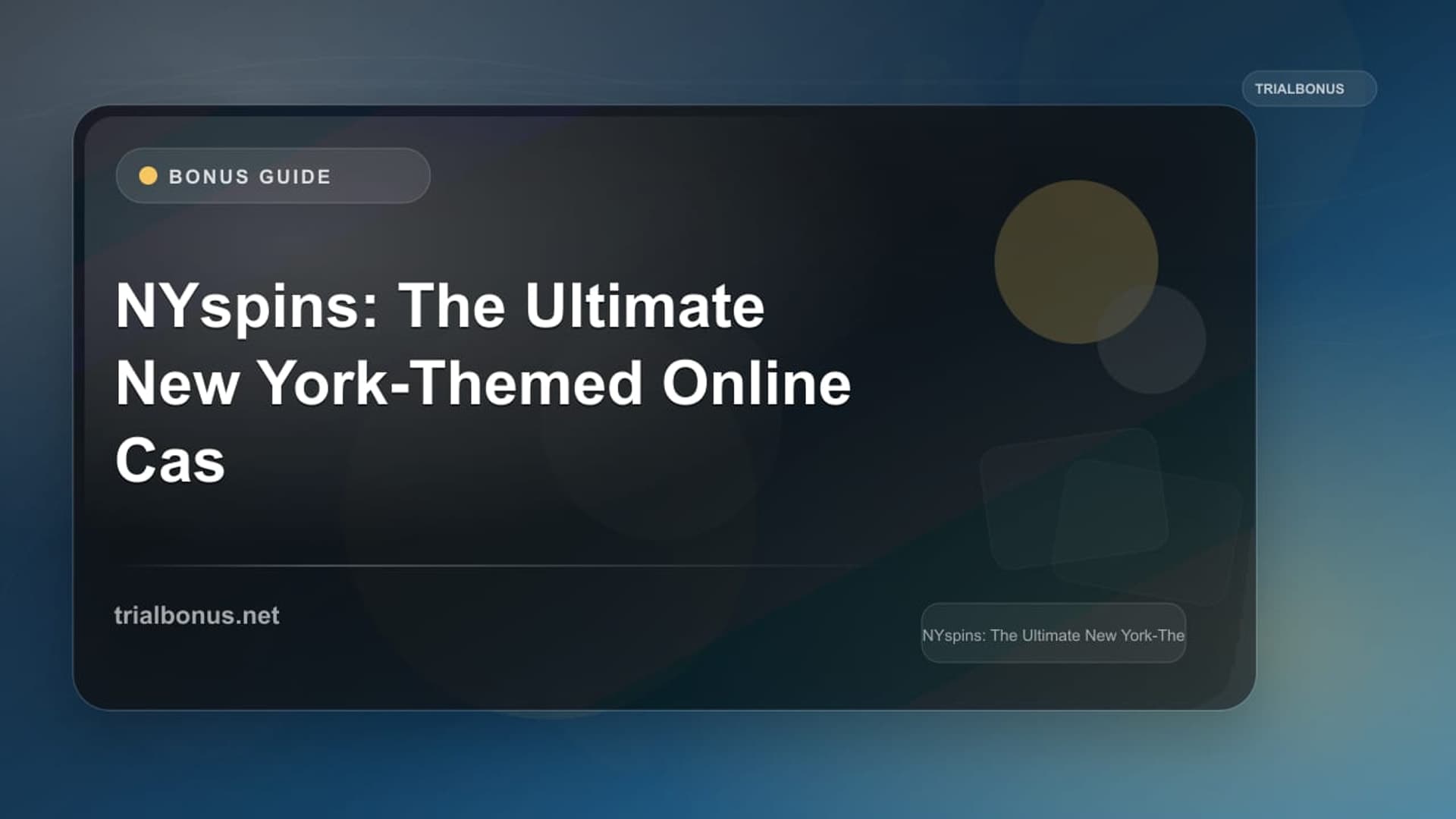 NYspins: The Ultimate New York-Themed Online Casino Bonus