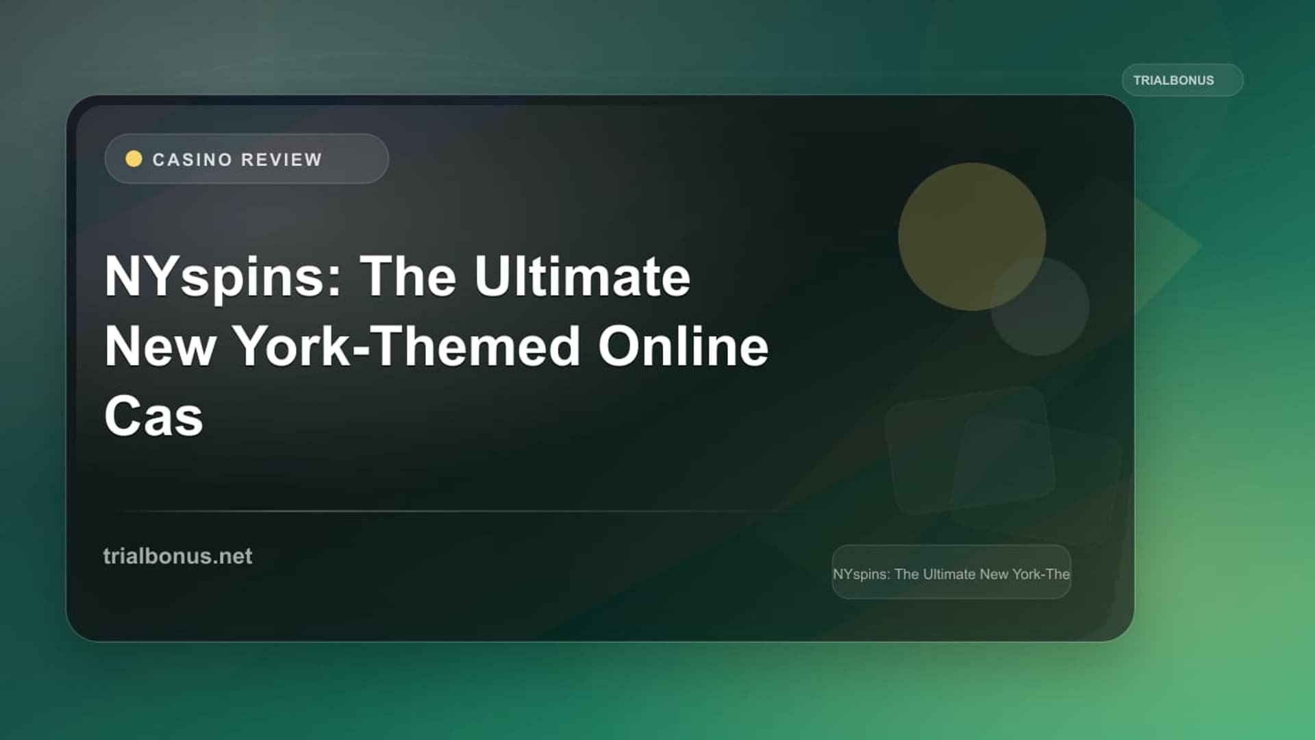 NYspins: The Ultimate New York-Themed Online Casino