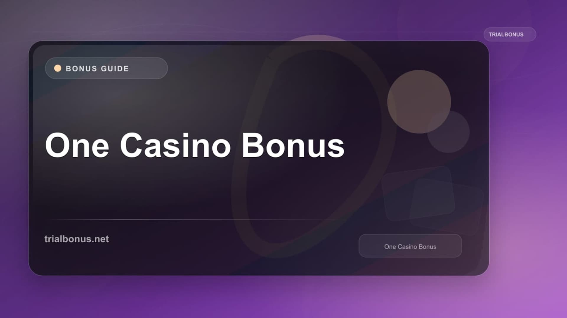 One Casino Bonus