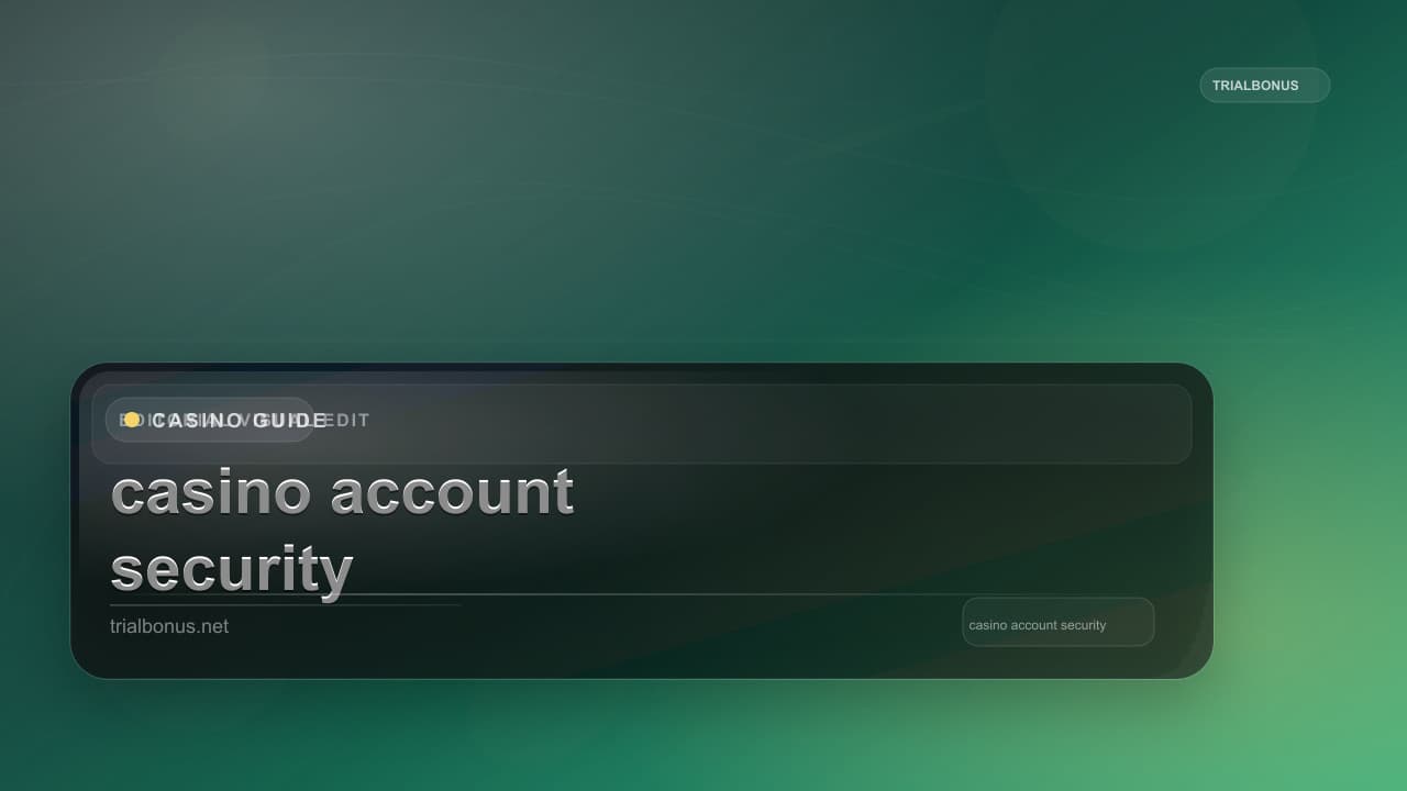 Online casino account security Guide