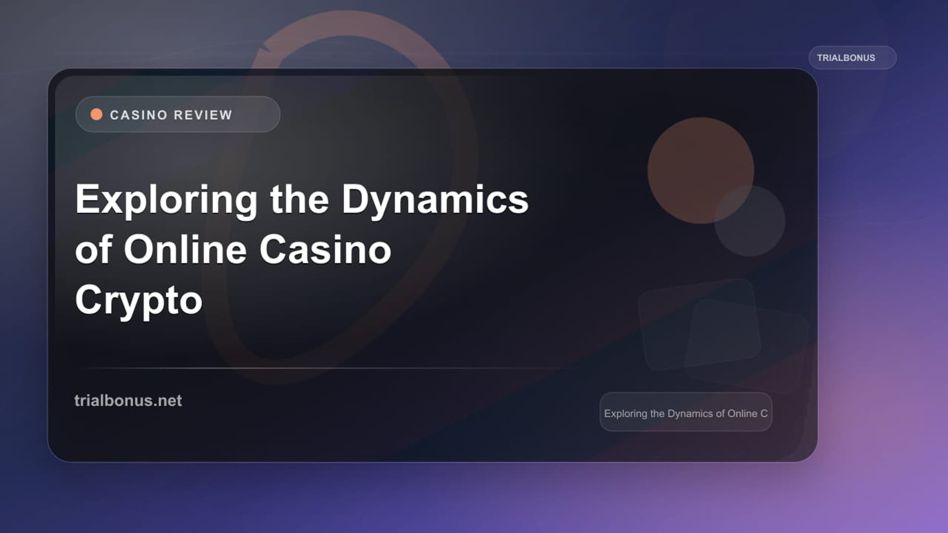Exploring the Dynamics of Online Casino Crypto
