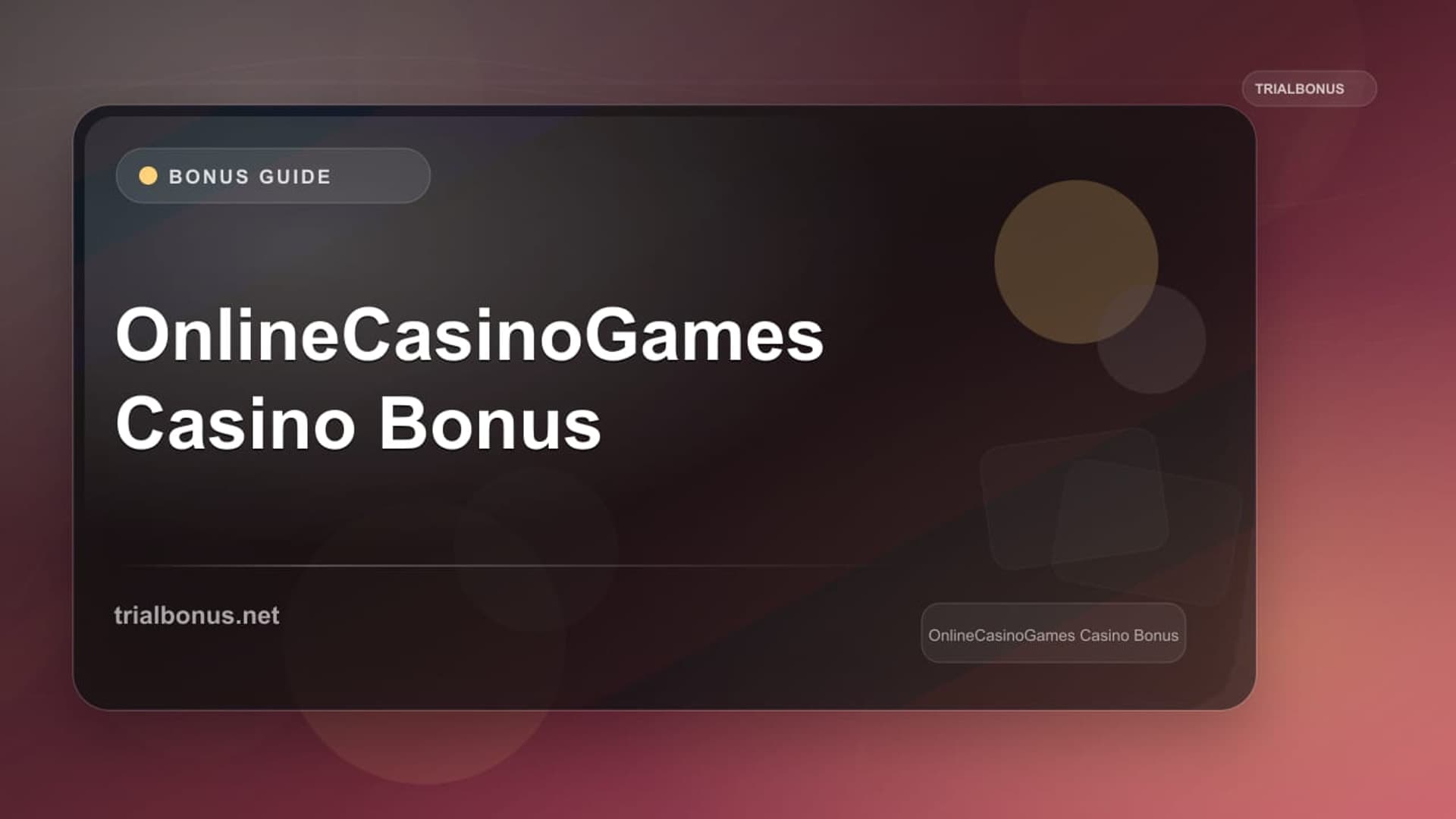 OnlineCasinoGames Casino Bonus