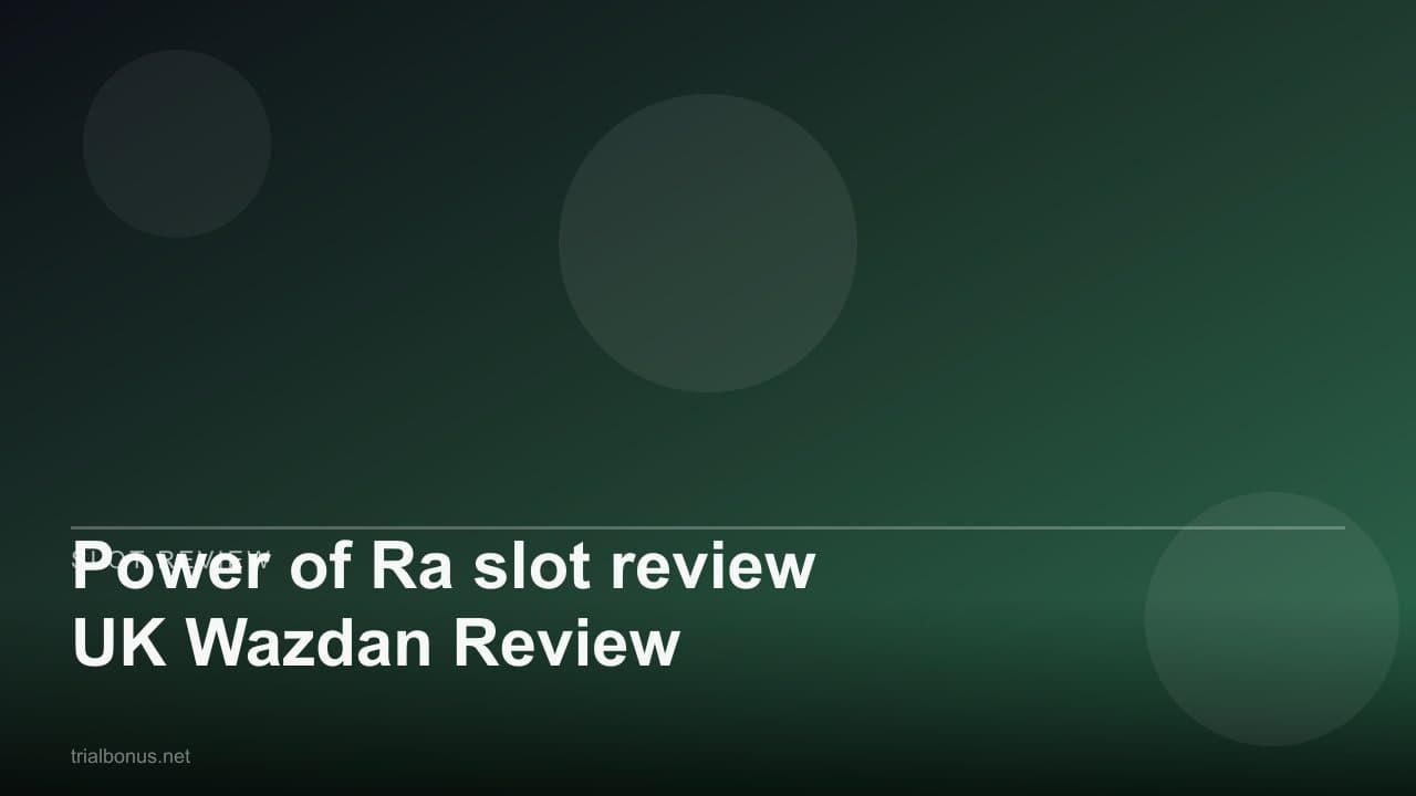 Power of Ra slot review UK Wazdan Review