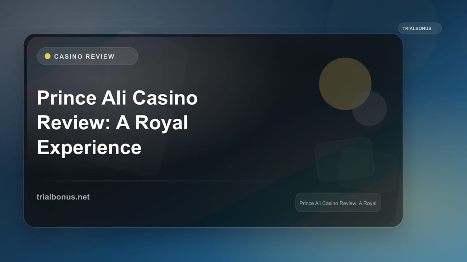 Prince Ali Casino Review: A Royal Experience in Online Gaming