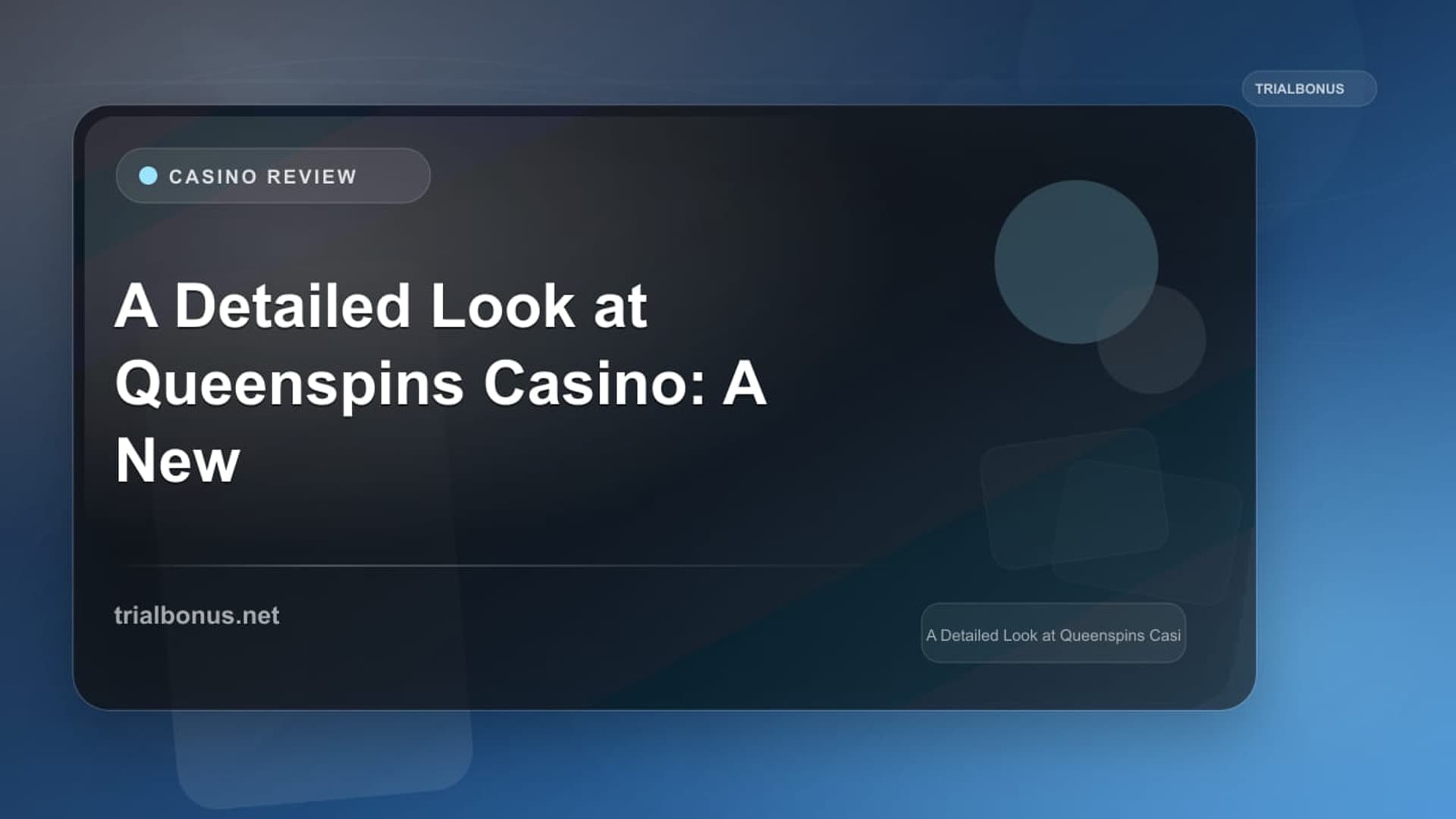 A Detailed Look at Queenspins Casino: A New Era in Online Gaming