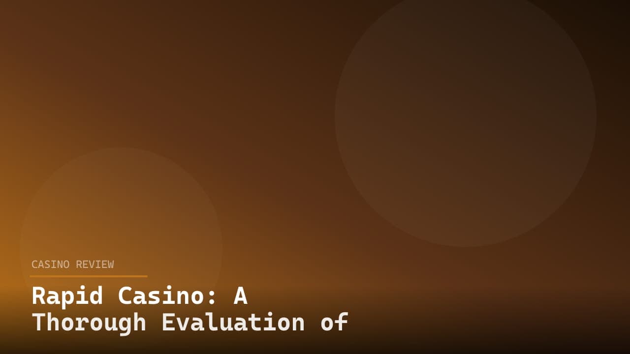 Rapid Casino: A Thorough Evaluation of Gaming Excellence