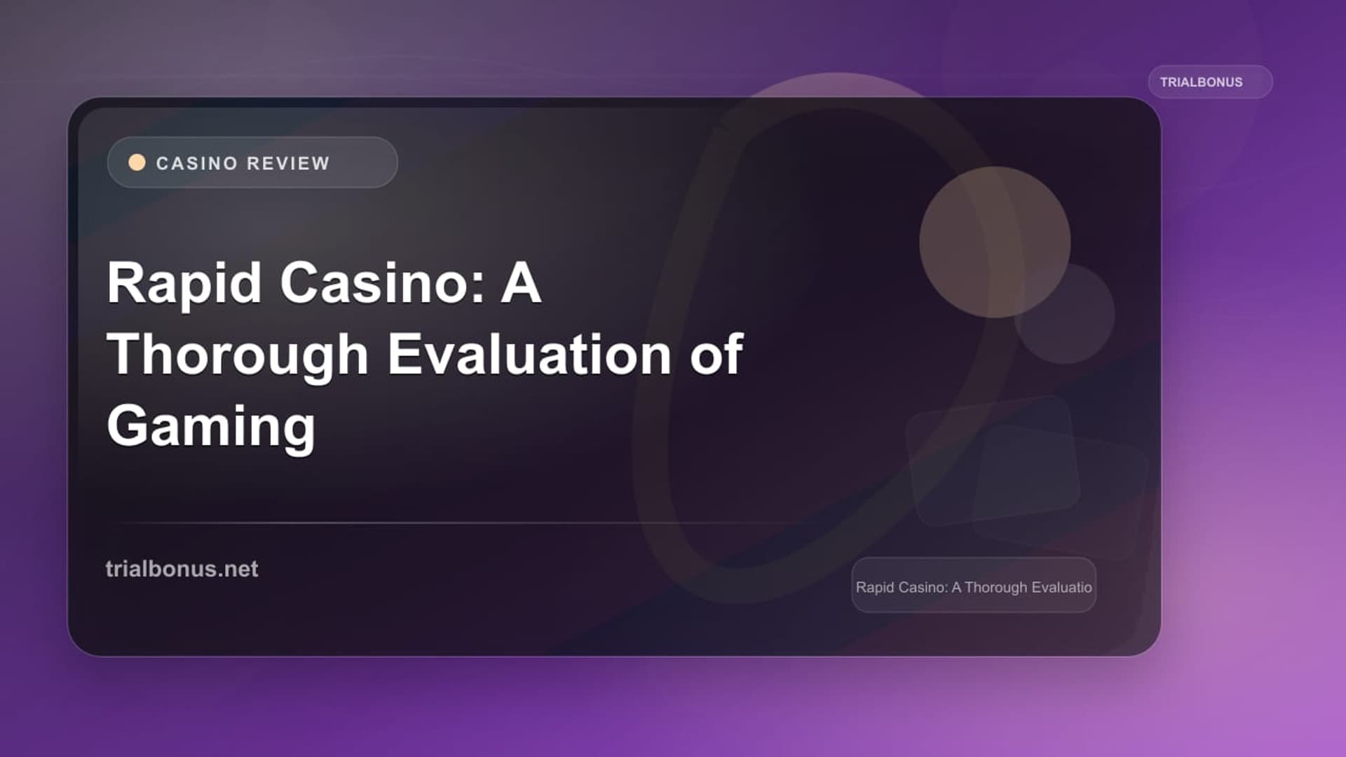 Rapid Casino: A Thorough Evaluation of Gaming Excellence