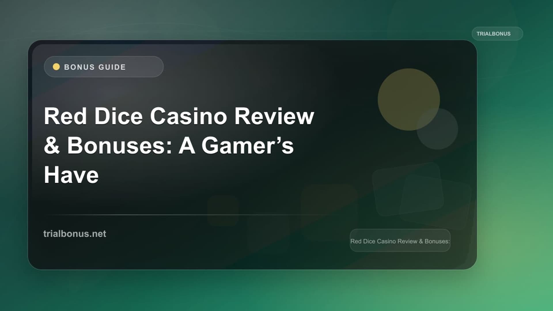 Red Dice Casino Review & Bonuses: A Gamer’s Haven