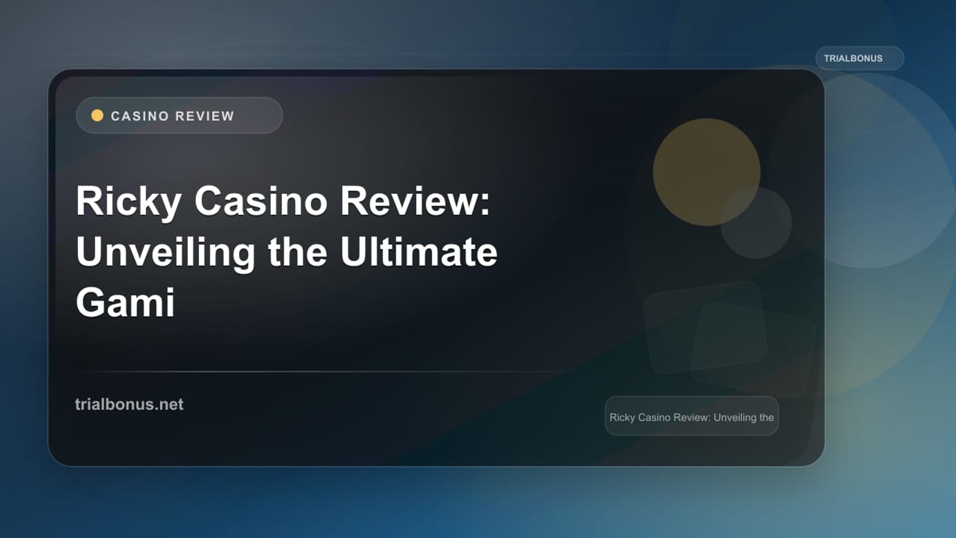 Ricky Casino Review: Unveiling the Ultimate Gaming Experience