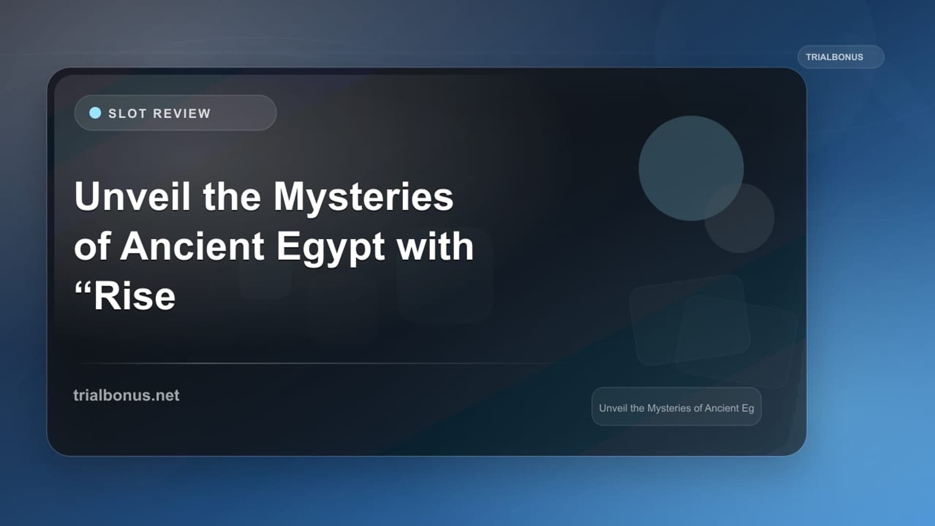 Unveil the Mysteries of Ancient Egypt with “Rise of Pyramids” Slot Game