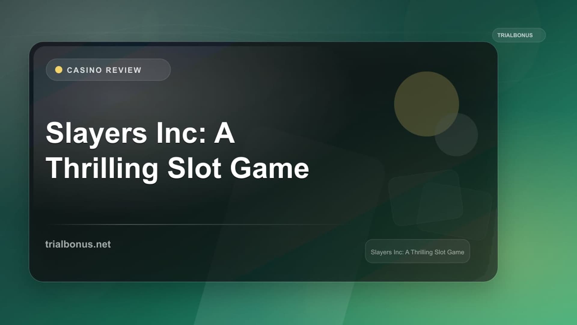 Slayers Inc: A Thrilling Slot Game