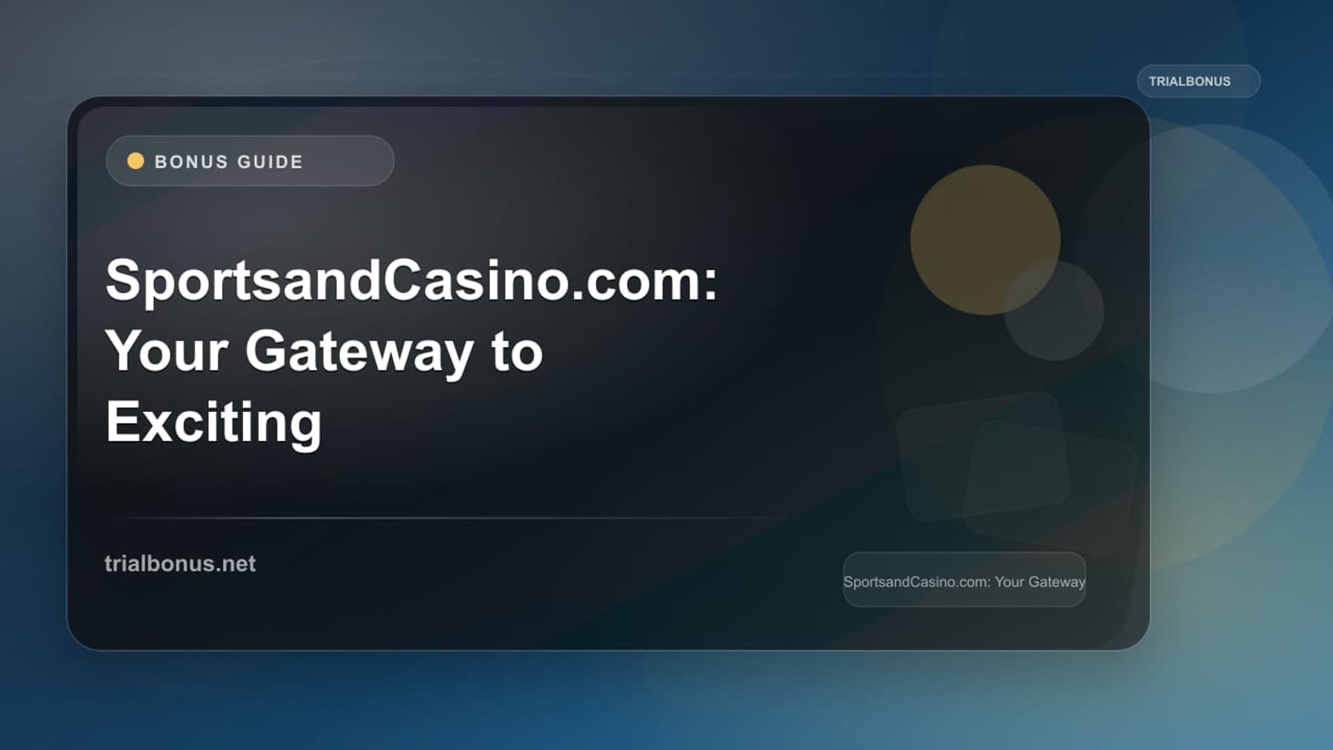 SportsandCasino.com: Your Gateway to Exciting Gaming Experiences Casino Bonus